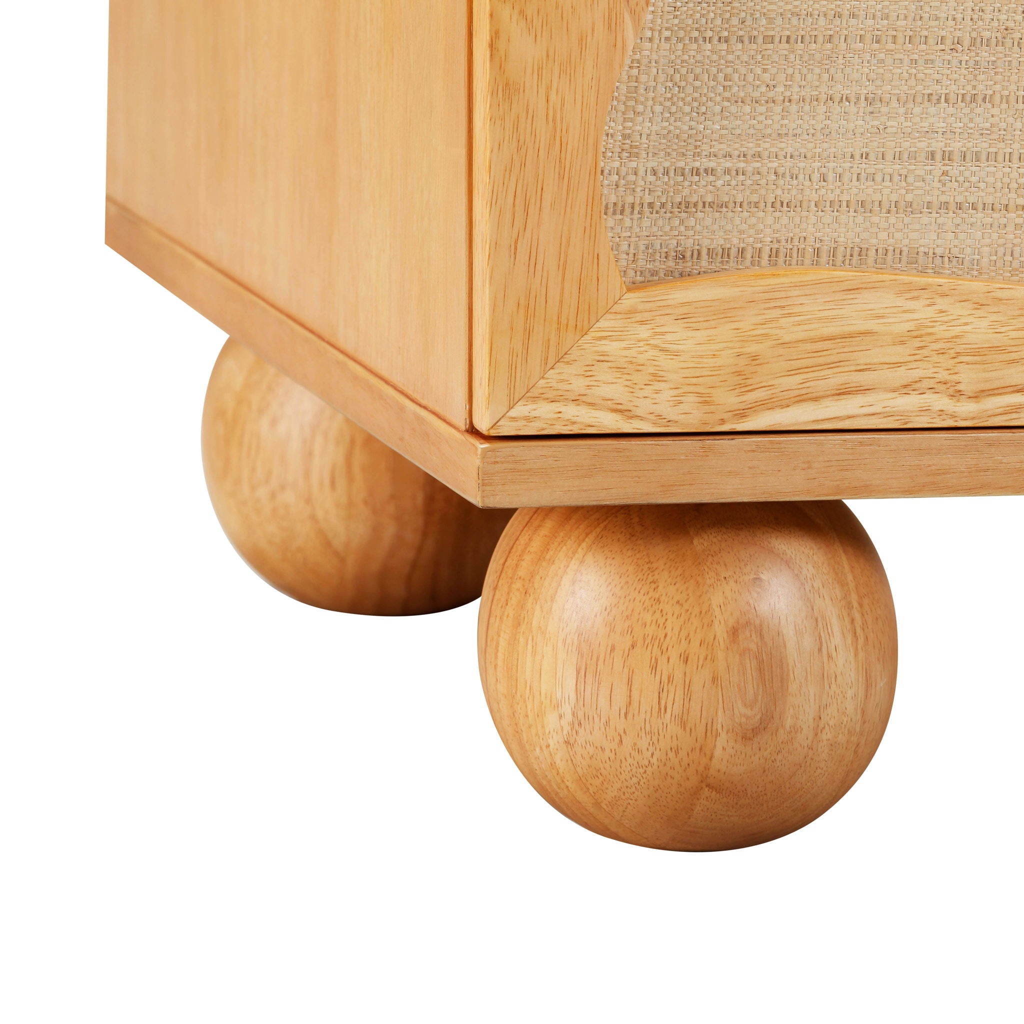 Grappa - Wood & Rattan Wavy Dresser - Natural