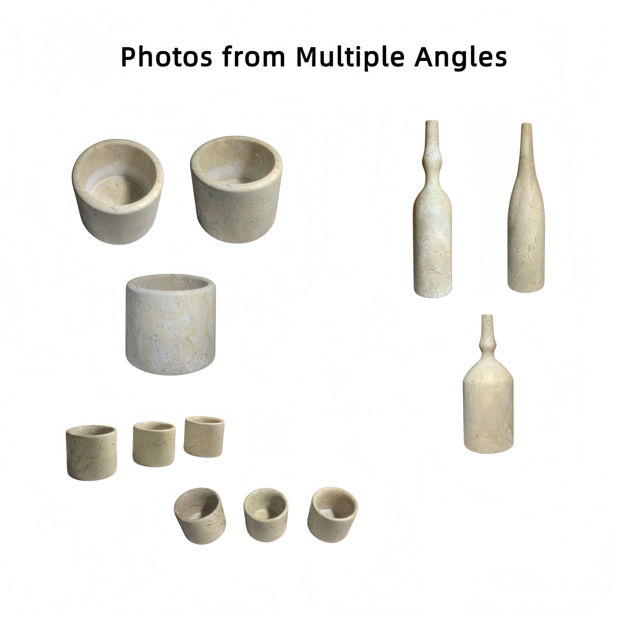 7 Pieces Luxury Natural Marble Living Room Accessories Set