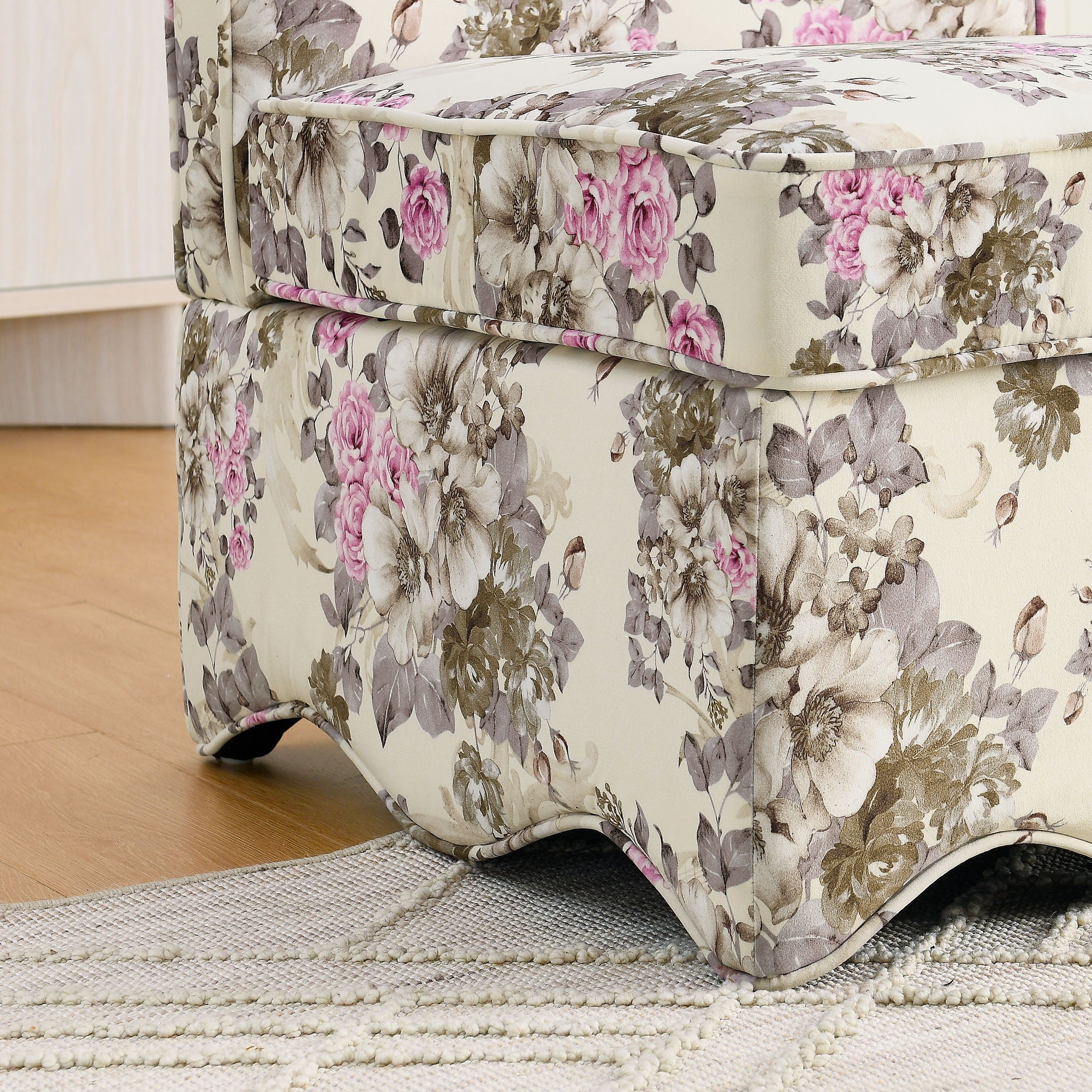 Stylish Flannel Dining Chair With Soft Cushion And Backrest
