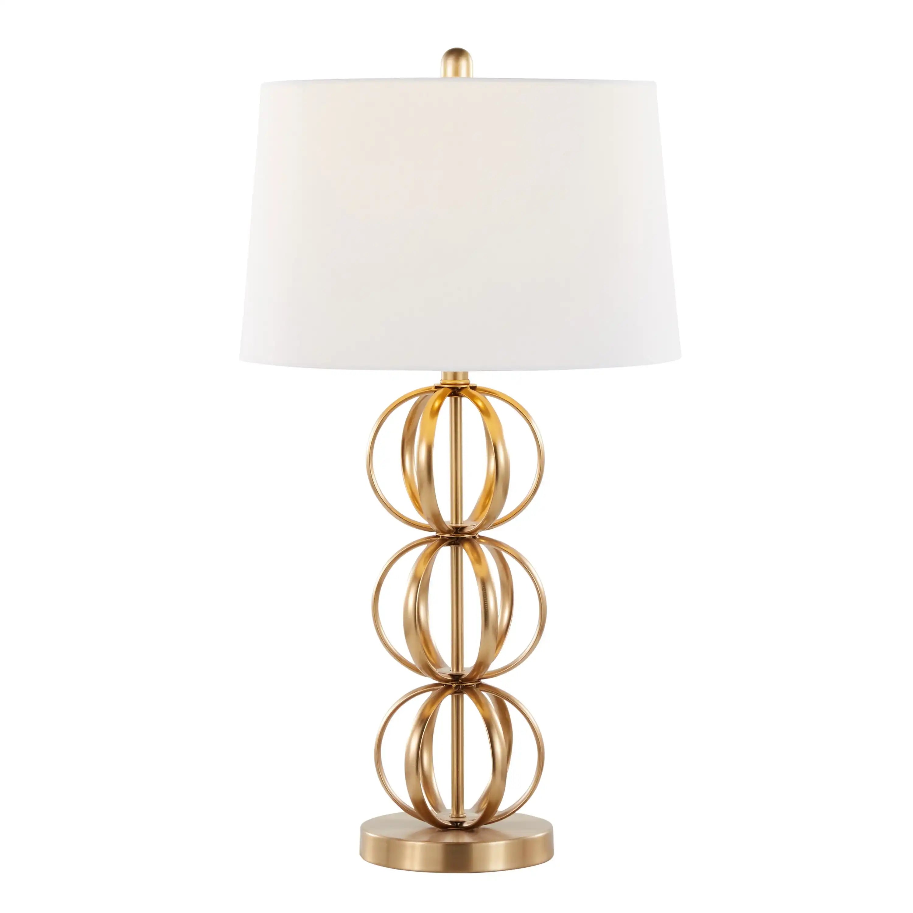 Linx - Contemporary Table Lamp (Set of 2) - Gold / White - Best Buy Furniture