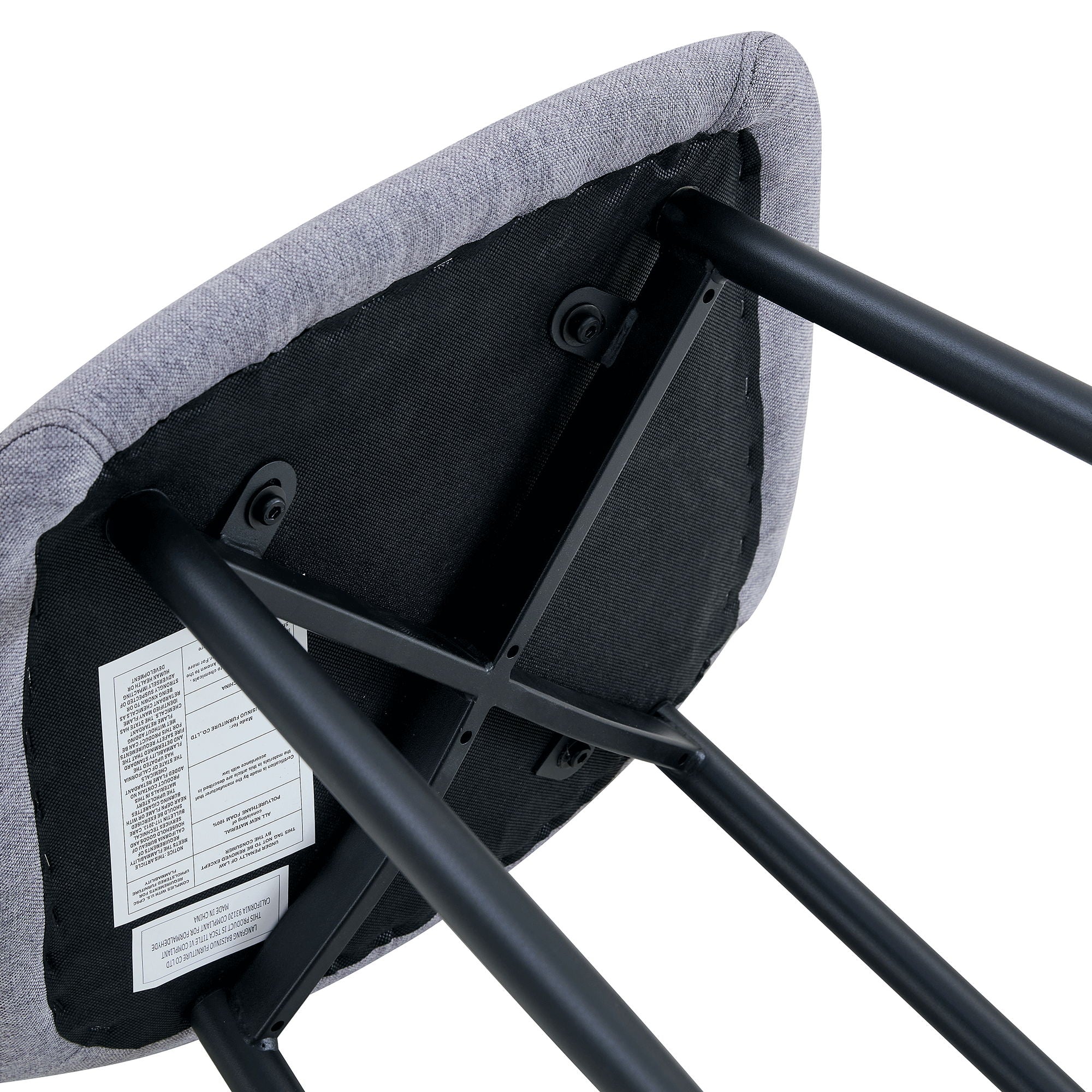 Luxury Simple Chair Linen Cotton High Resilience Dining Chair With Black Metal Legs (Set of 4) - Light Gray - Best Buy Furniture