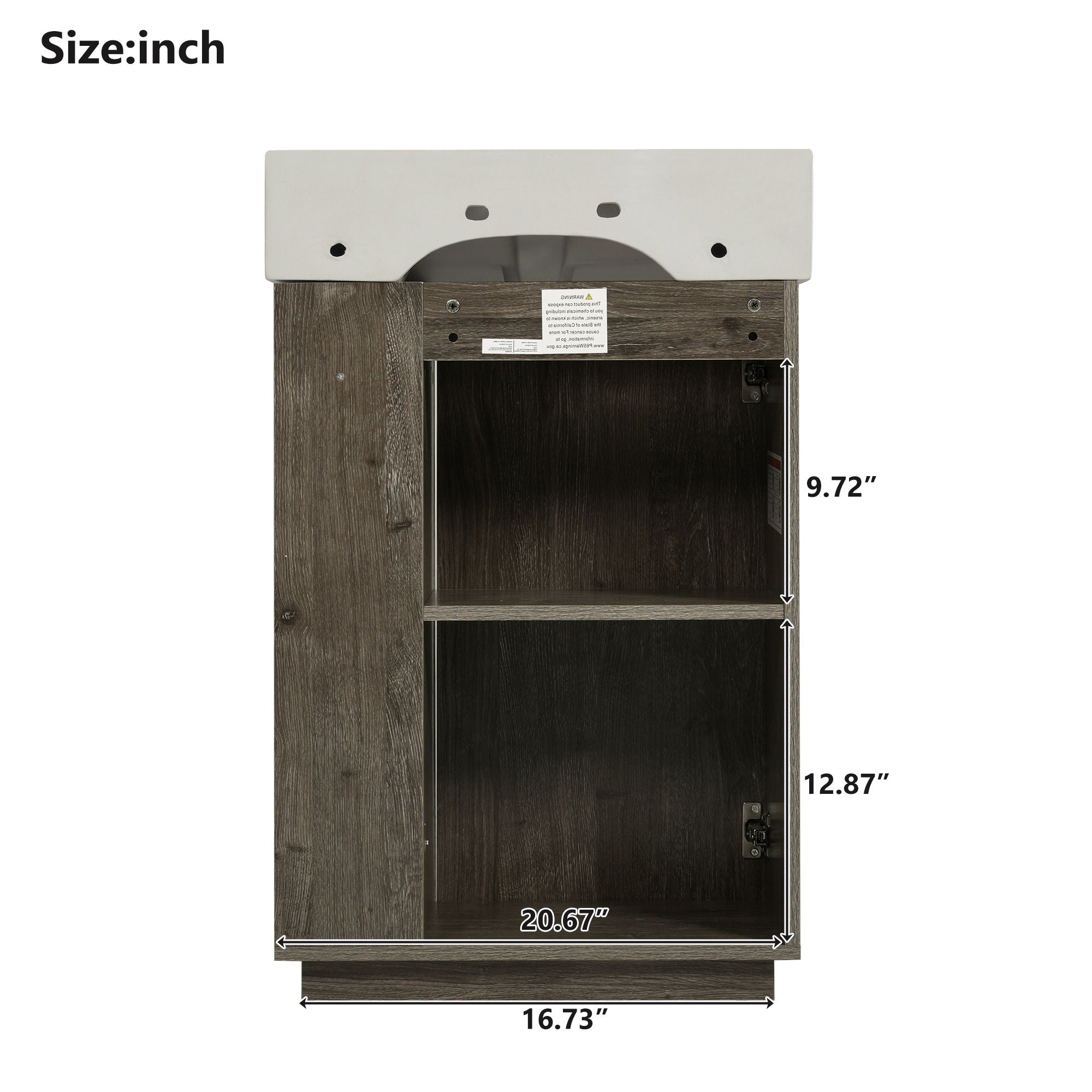 Bathroom Vanity With Sink, Freestanding Wood Grain Cabinet With Storage