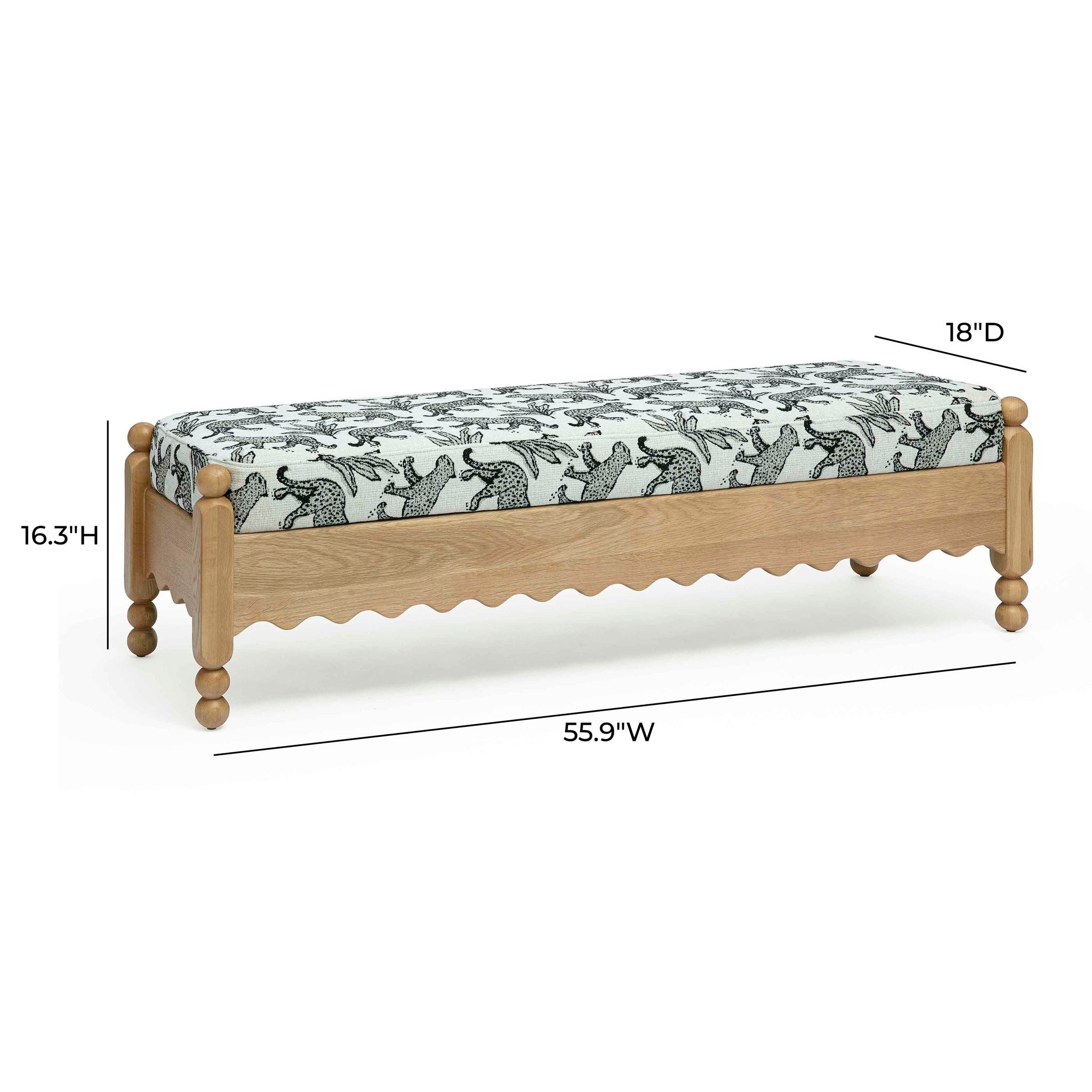 Thelma - Leopard Jacquard Bench