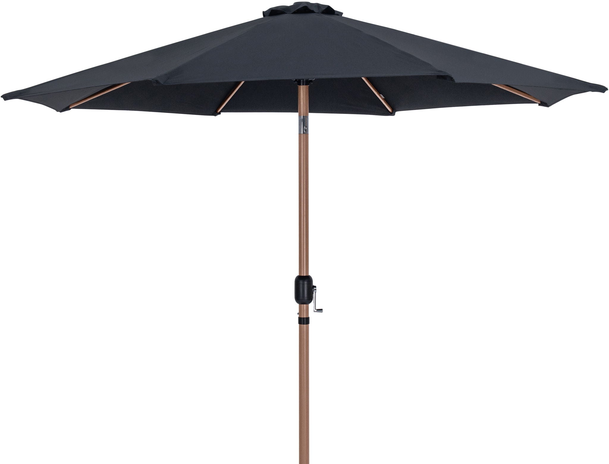 Fiji - Aluminum Patio Umbrella With Round Black And Teak Base