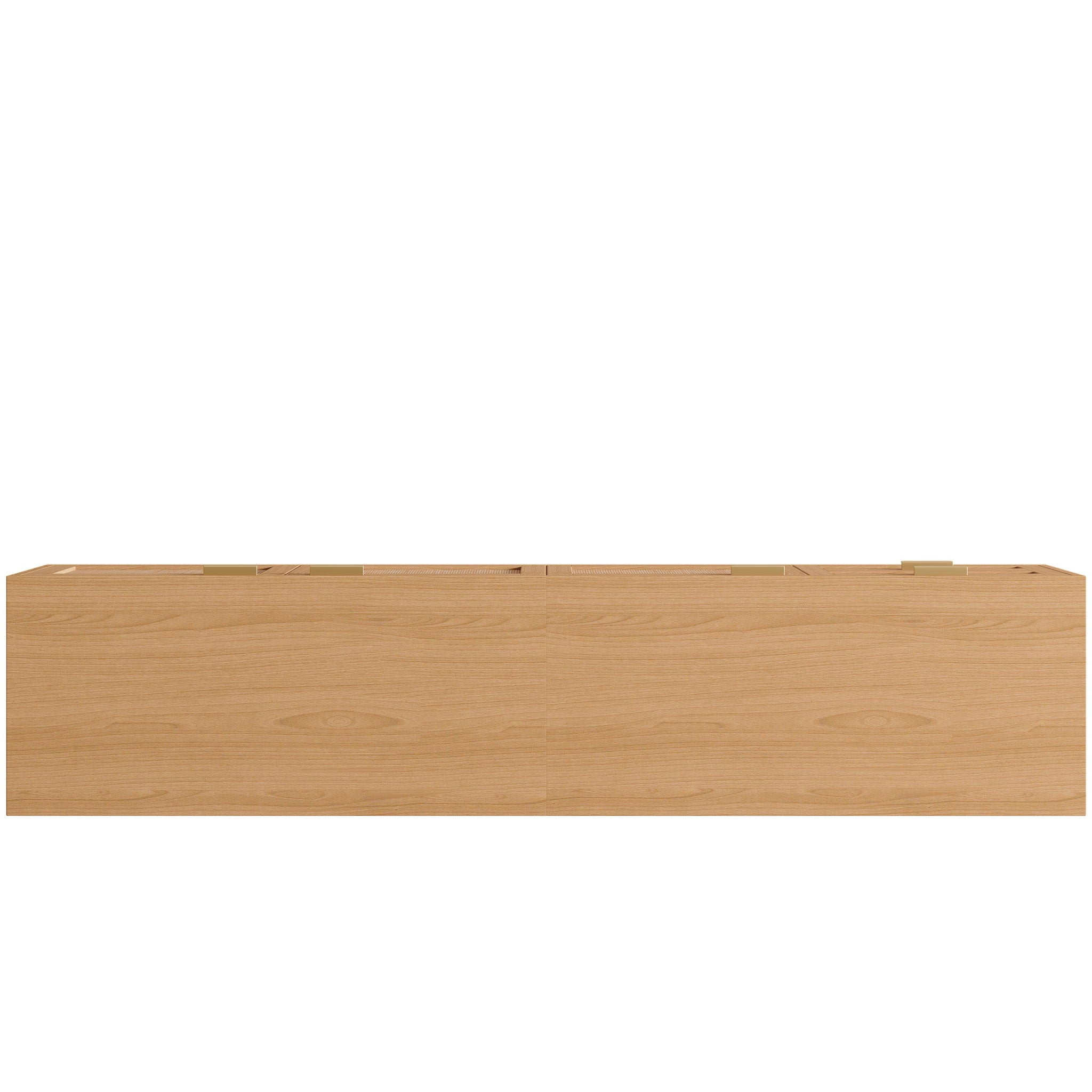 TV Stand, Media Console, 2 Drawers & Cable Management - Natural Wood