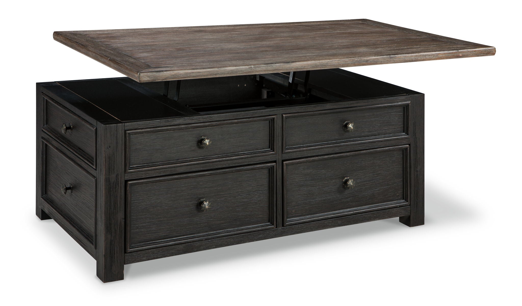 Tyler Creek - Grayish Brown / Black - Lift Top Cocktail Table