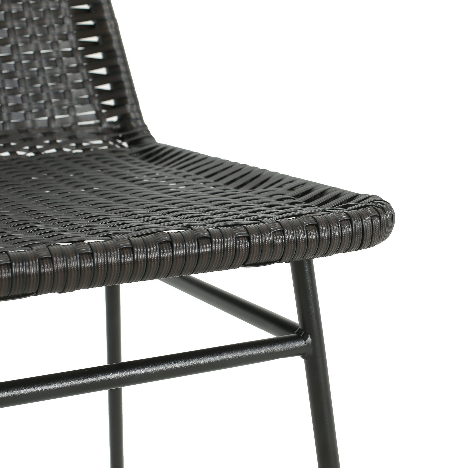 Aluminum And Rattan Chat Set, Outdoor Patio Set Includes Rattan Dining Chair Set Of 2 And C Shaped Side Table - Dark Brown - Best Buy Furniture