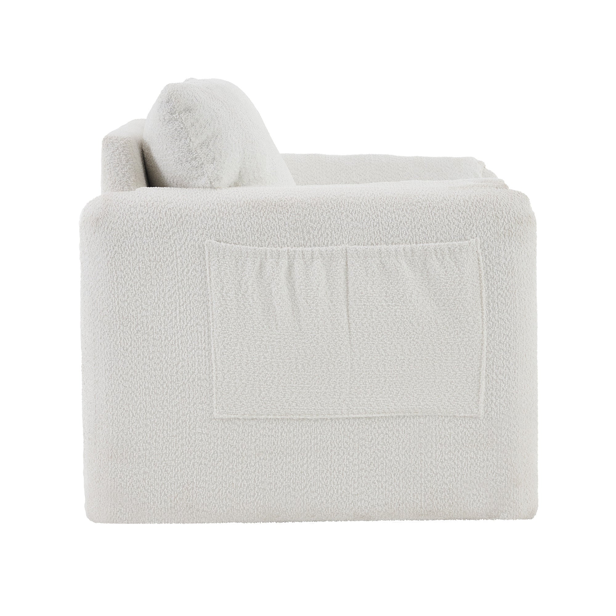 002 Fixed-Modern Accent Chair Single Seater Ivory White