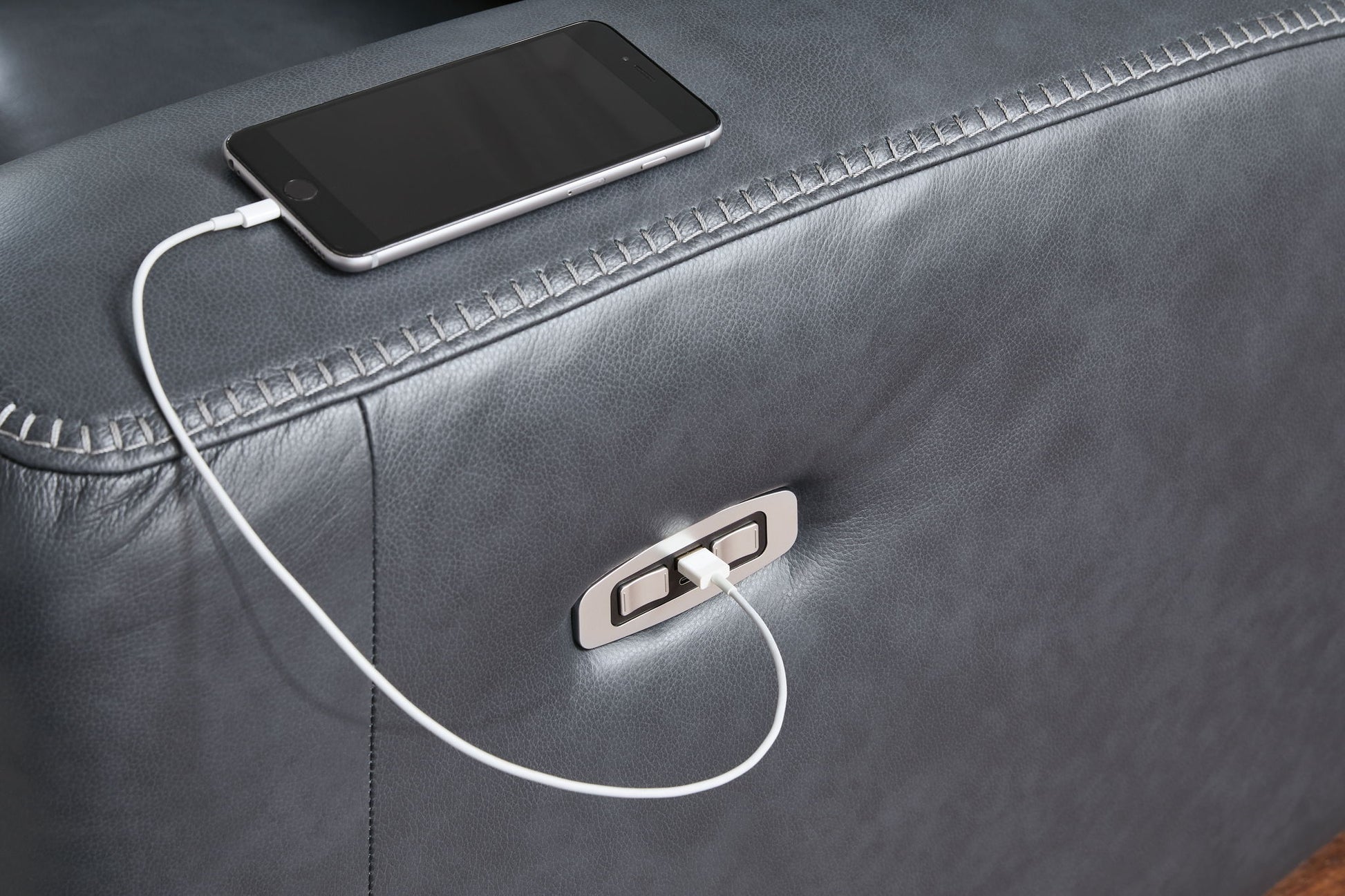 Next Move - Power Reclining Sofa With Adjustable Headrest - Best Buy Furniture