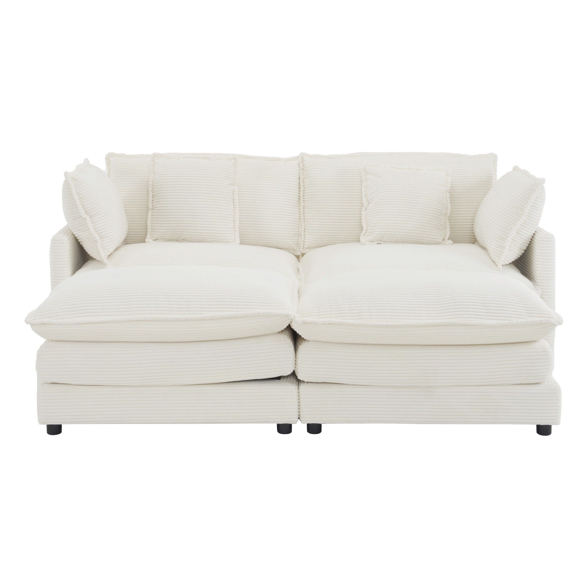 Modern Modular Sectional Sofa With Side Storage Pockets For Living Room