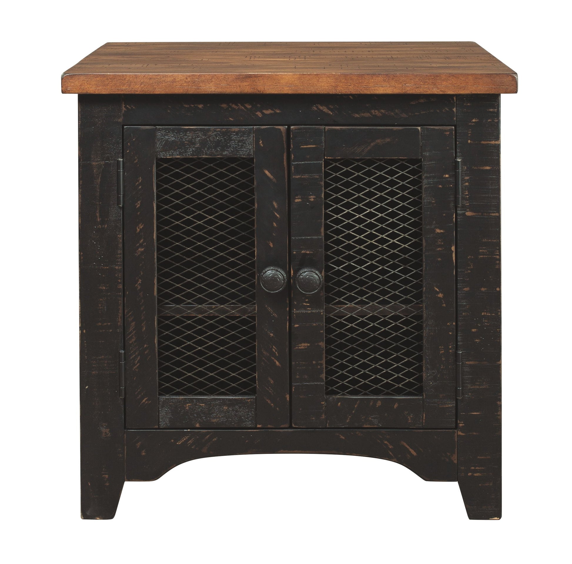 Valebeck - Rectangular End Table - Black / Brown - Best Buy Furniture
