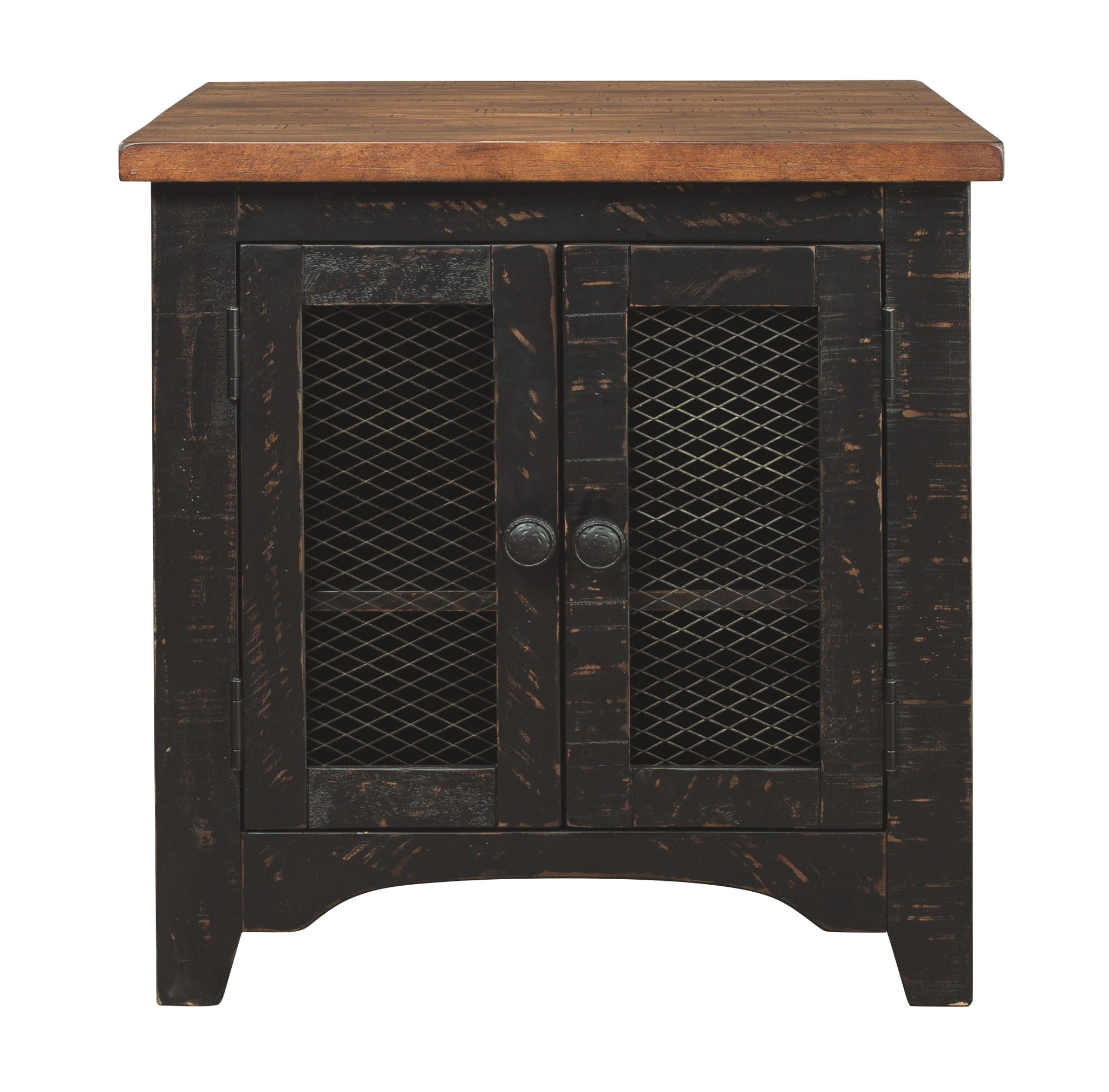 Valebeck - Rectangular End Table - Black / Brown - Best Buy Furniture
