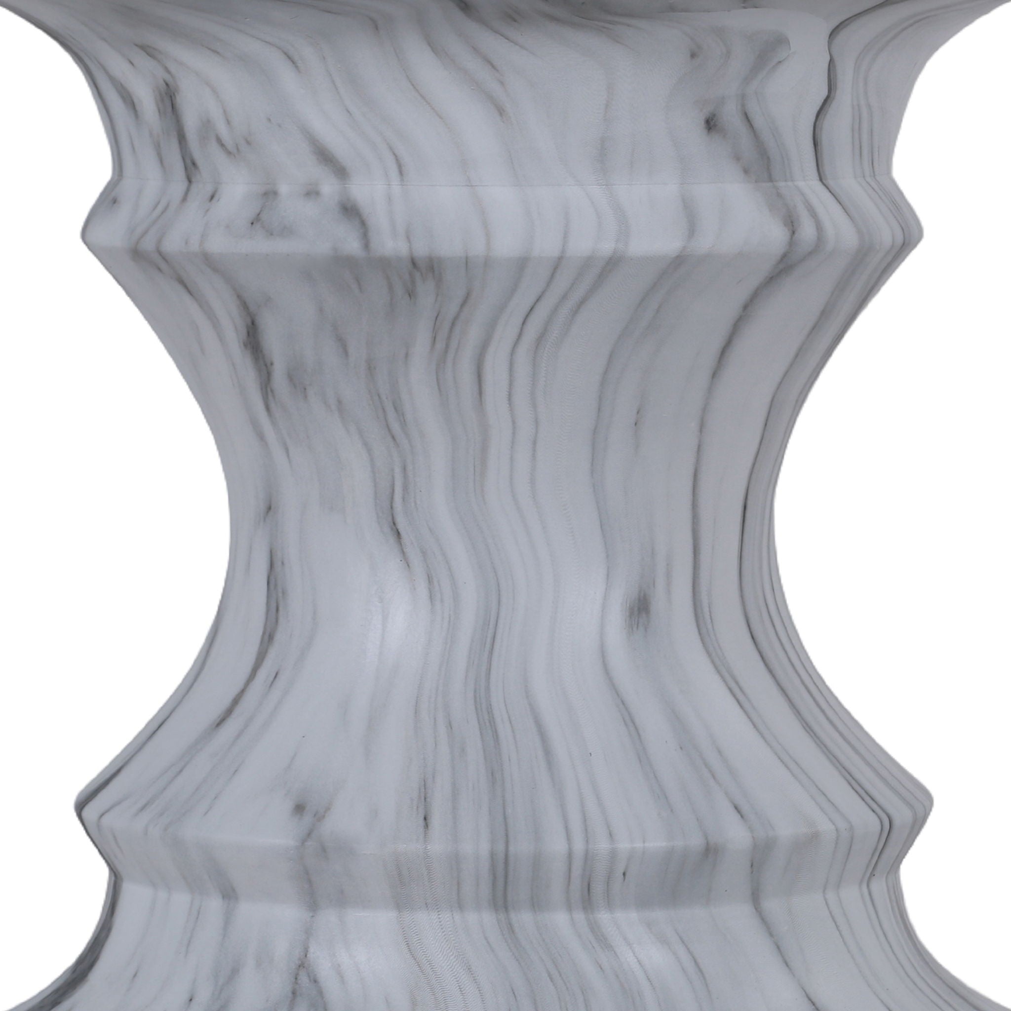 Geometric Round Outdoor End Table - Marble