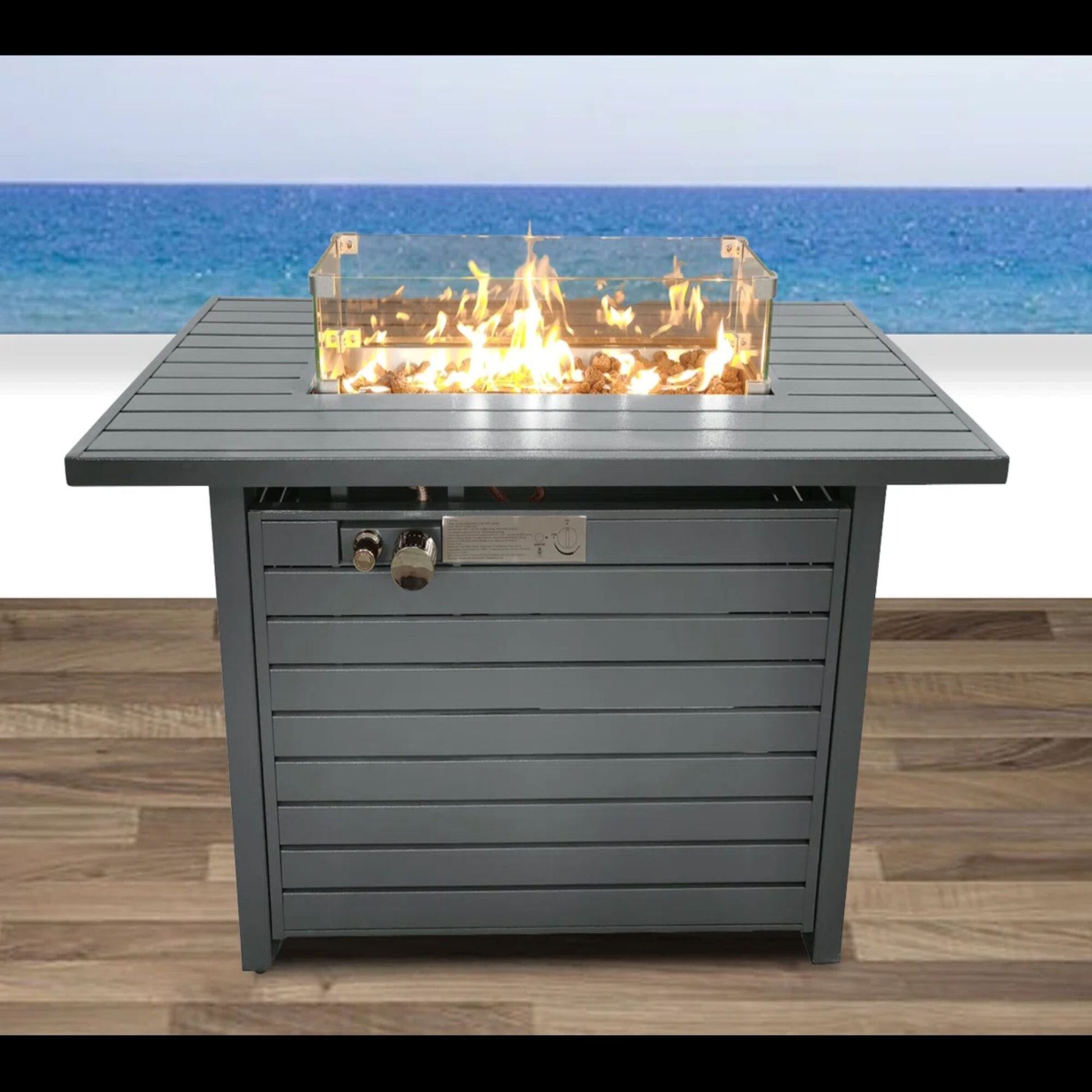 Propane Outdoor Fire Pit Table With Lid Versatile Fuel Options - Best Buy Furniture