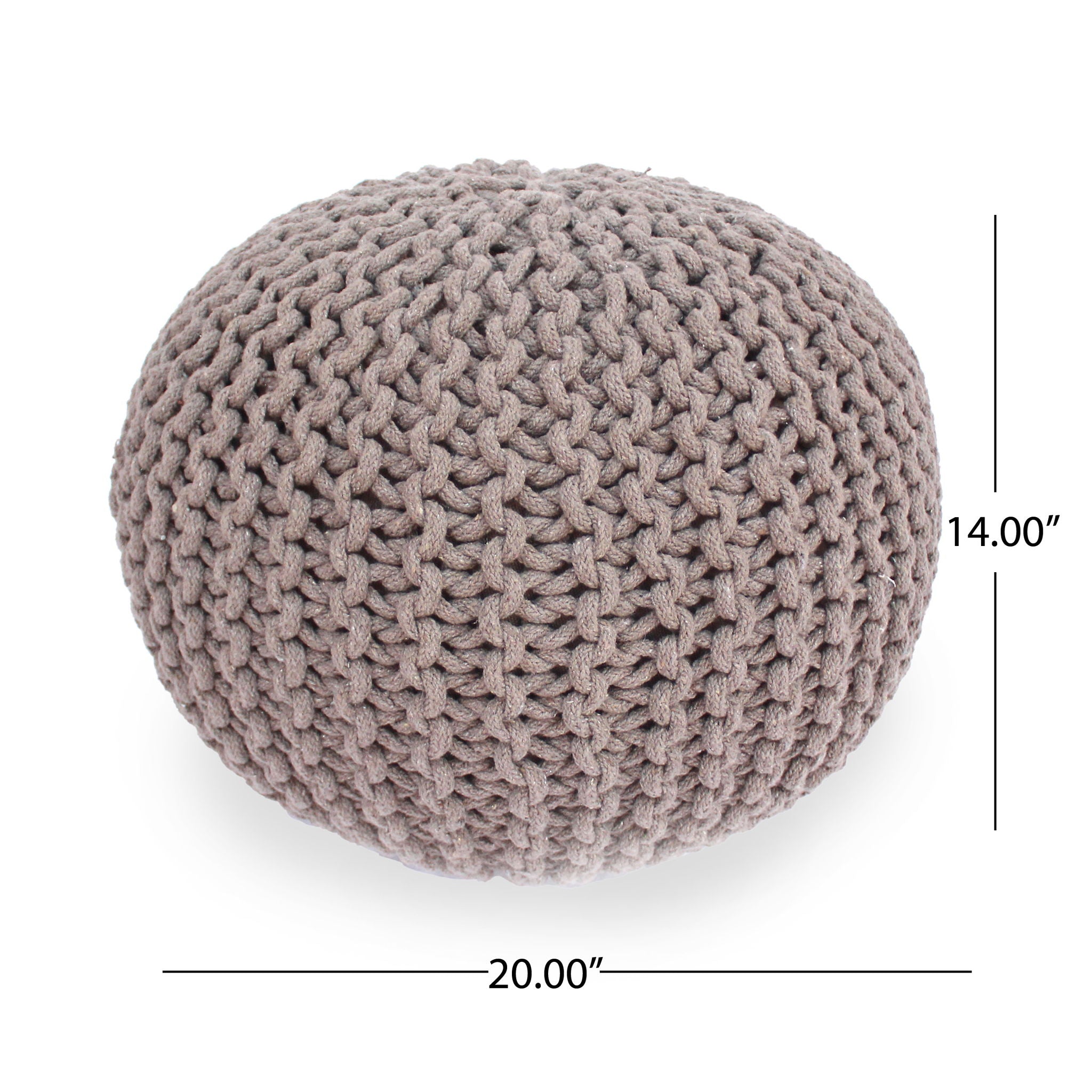 Moro - Knitted Cotton Round Pouf With Pumpkin Shape