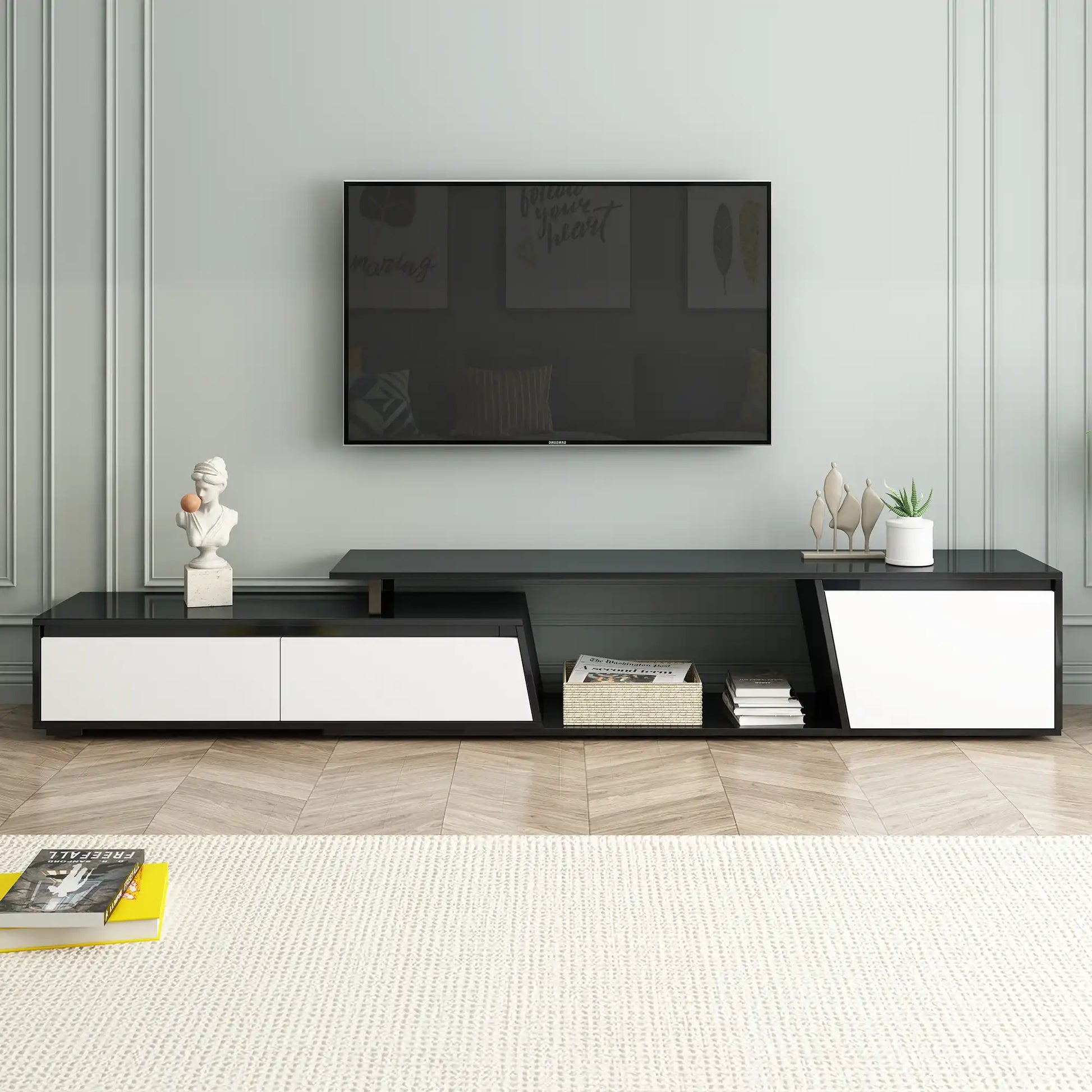 Strata Modern Minimalist Extendable TV Stand - Best Buy Furniture
