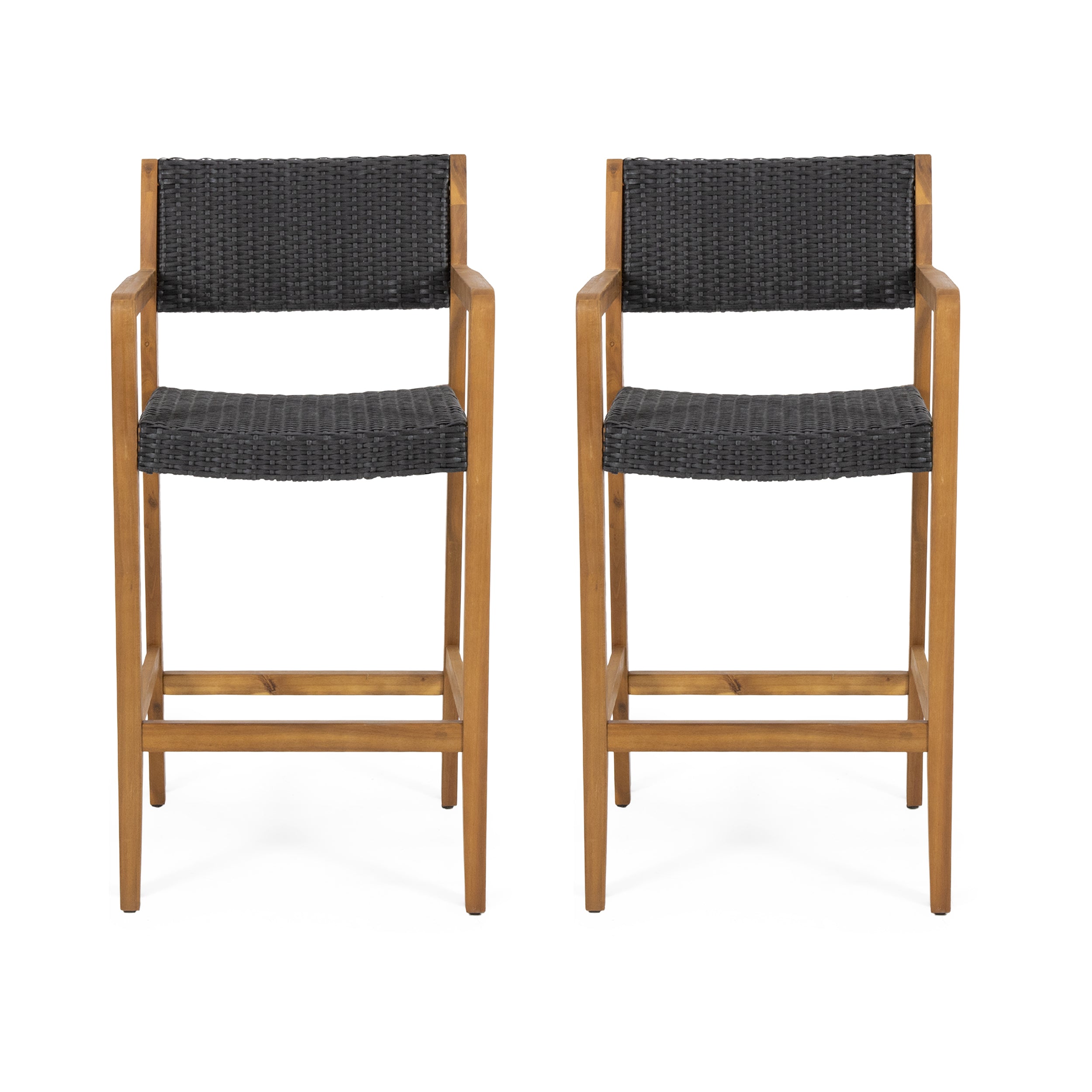 Wicker bar stools set of 2