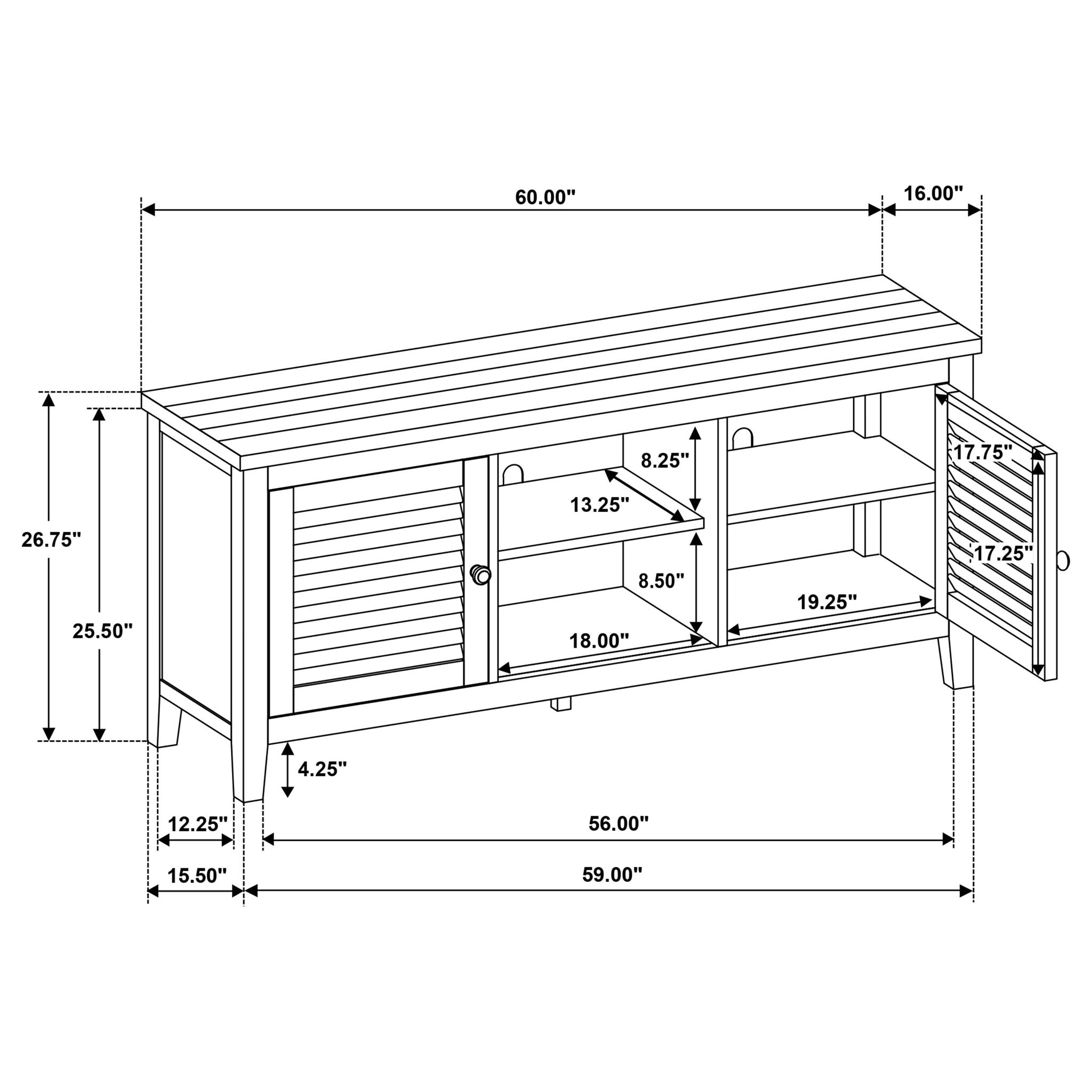 Sutter - 2 Door TV Stand With Mission Design - Dark Brown