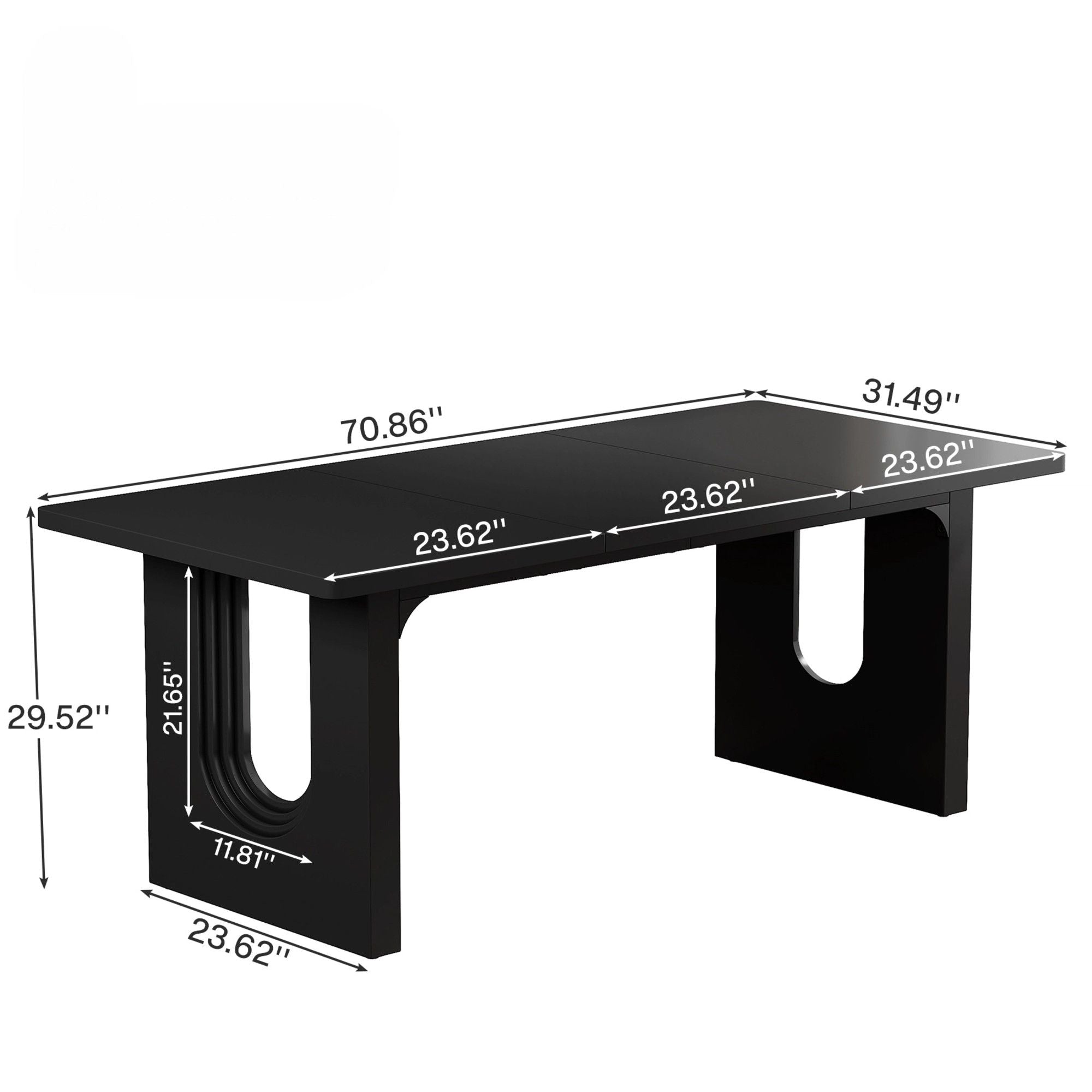 Rectangular Dining Table For 6 - 8 People With Pedestal Base