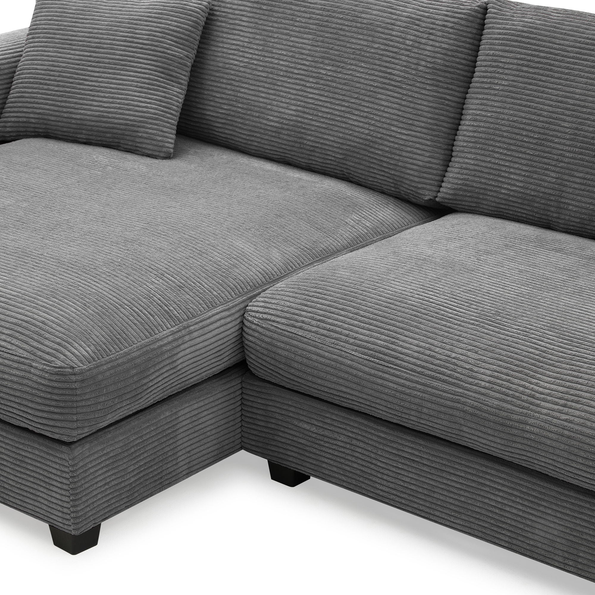 Oversized Sectional L Shaped Cloud Couch With USB Charging Port Cup Holder Deep And Wide Seat Sofa With Chaise Comfy