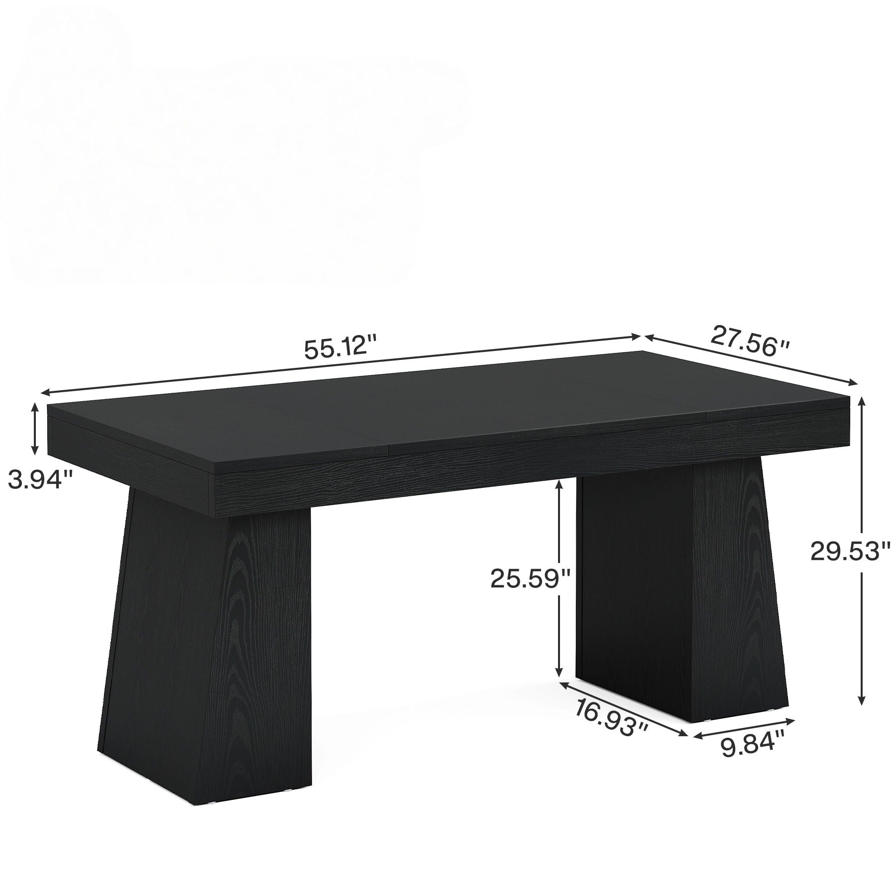 Executive Desk, Workstation With Double Trapezoid Base