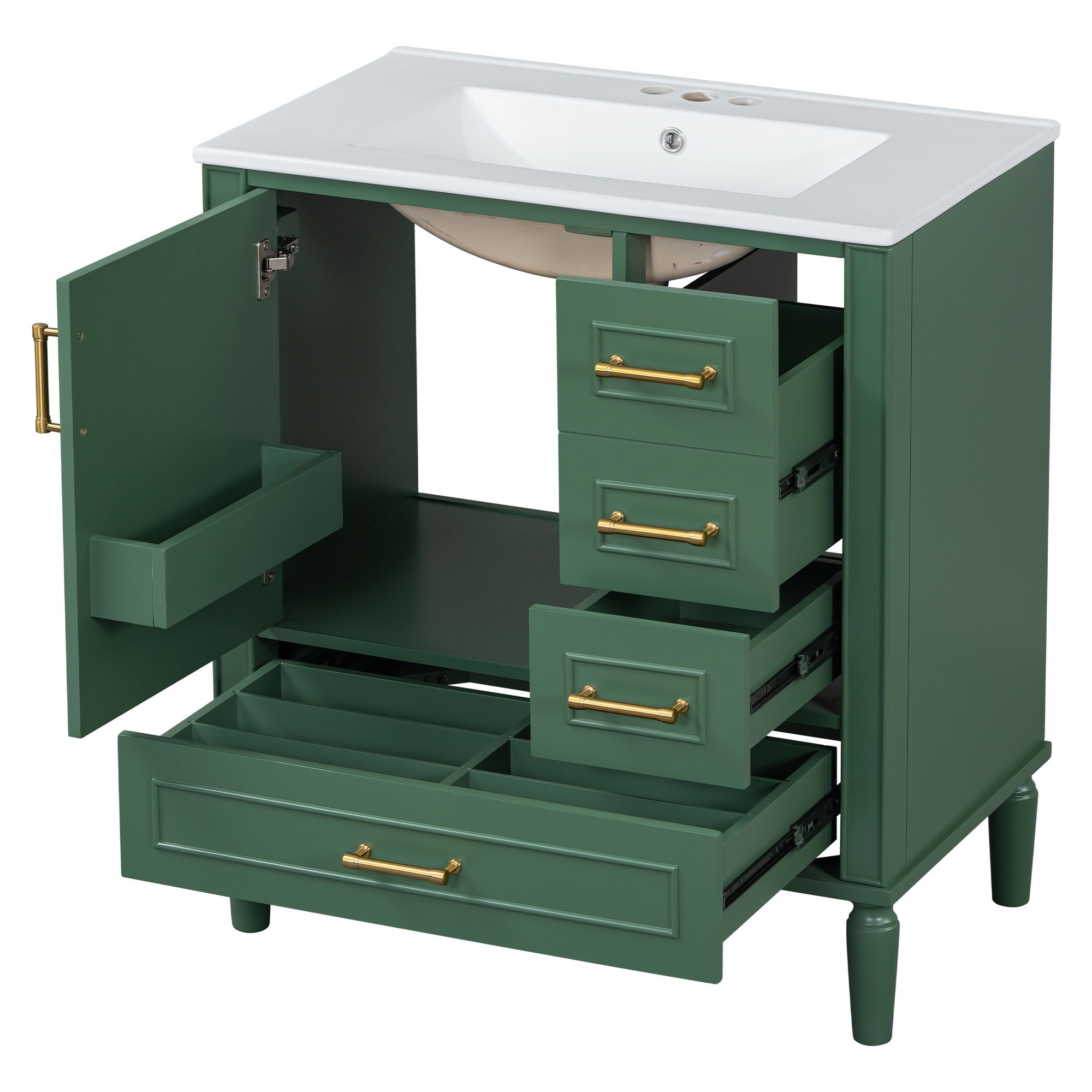 Traditional Bathroom Vanity Set With Soft Close Doors