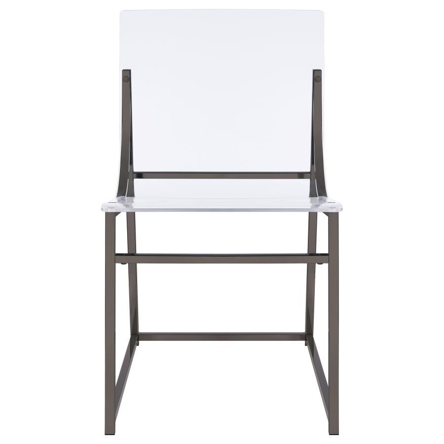Jillian - 5 Piece Round Mirror Top Dining Set - Black Nickel