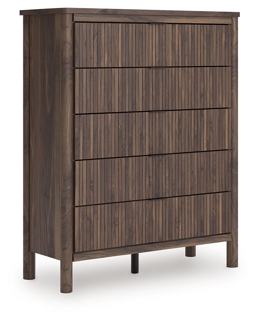 Pamytta - Five Drawer Wide Chest - Brown - Best Buy Furniture