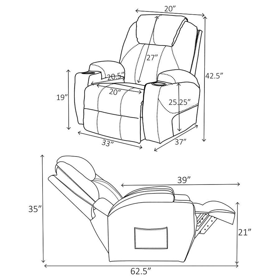 Sanger - Upholstered Power Lift Massage Recliner