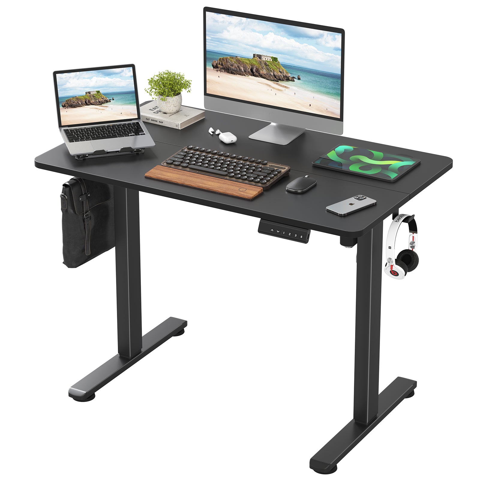 STARY Electric Standing Desk Adjustable Height Black - Best Buy Furniture