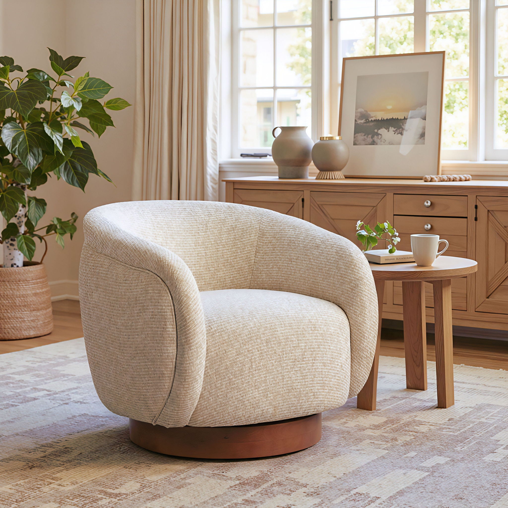 Vinta - Swivel Chair - Beige