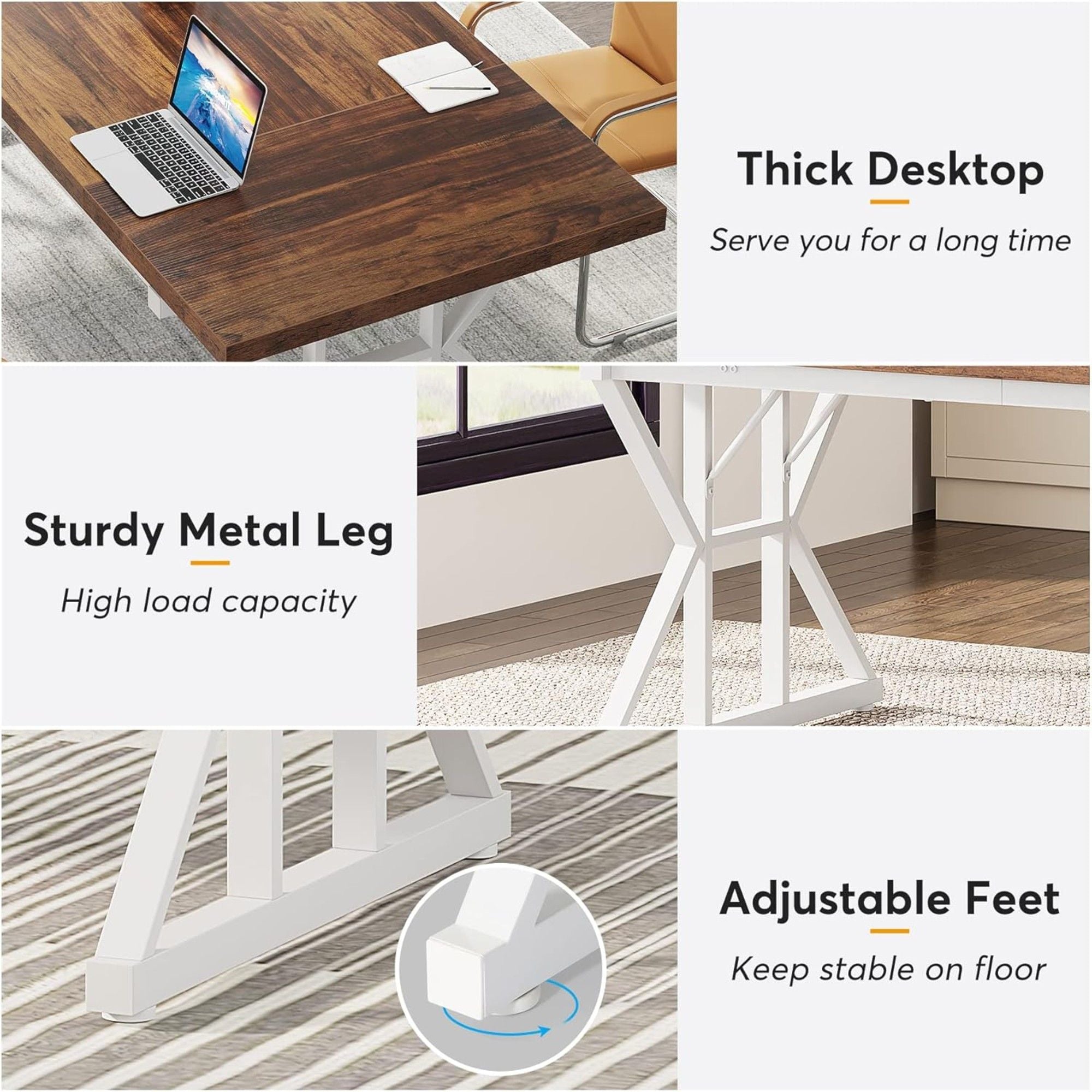 Rectangular Dining Table With X Trestle Metal Legs