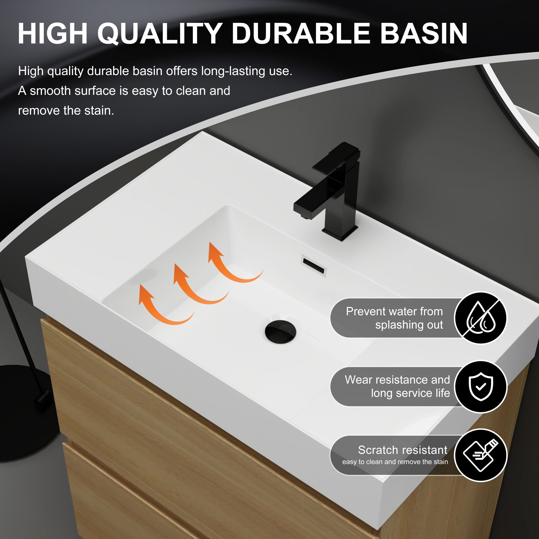 Modern Freestanding Bathroom Vanities With Single Sink Combo