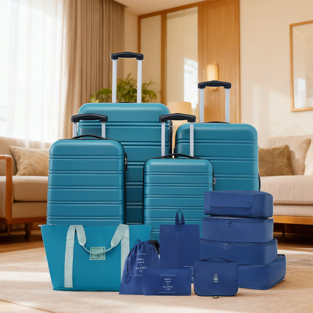 Hardshell Luggage Sets 4 Pieces + Bag Spinner Suitcase With Tsa Lock Lightweight - 16" / 20" / 24" / 28" Luggages