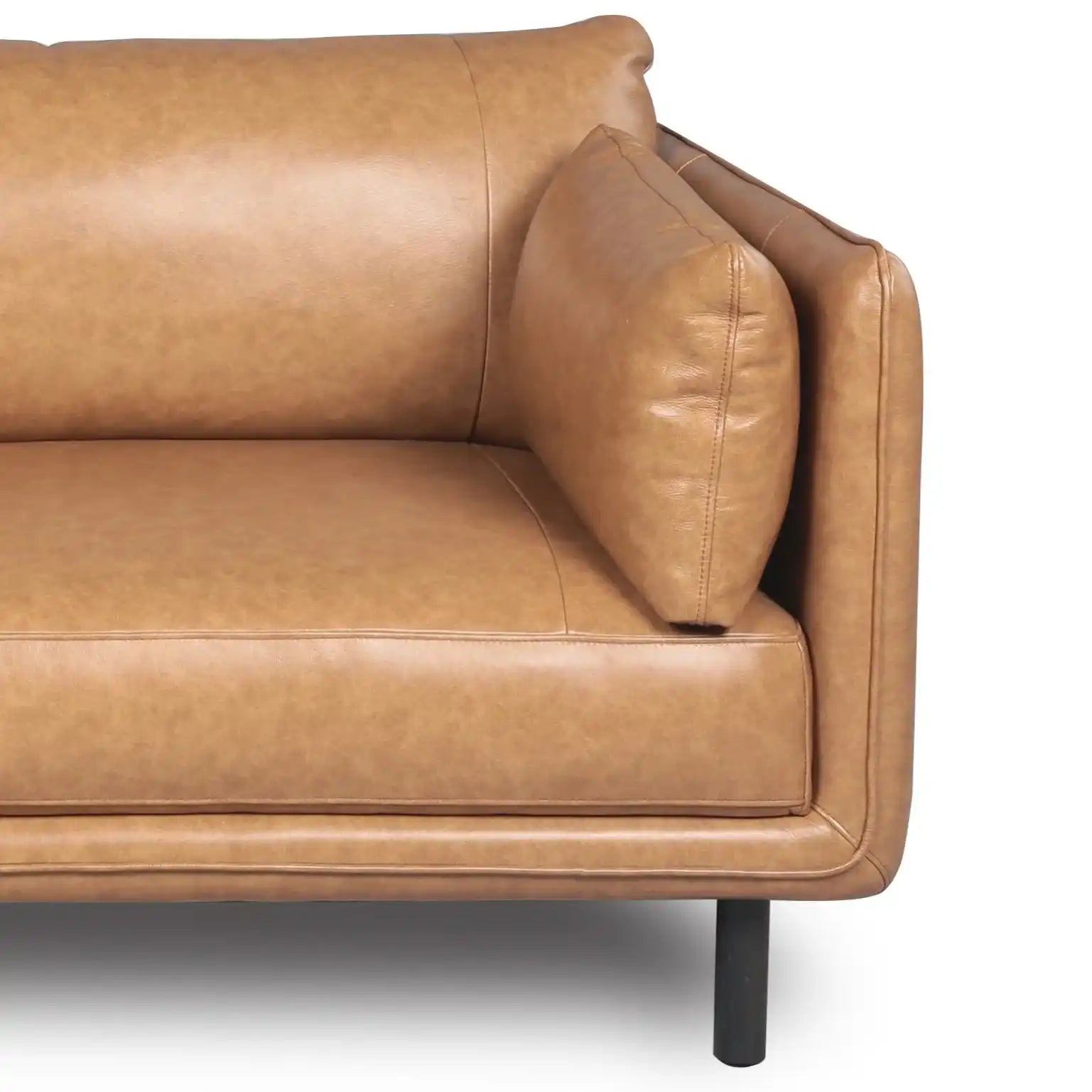 Modern Leather Sofa - Camel - Best Buy Furniture