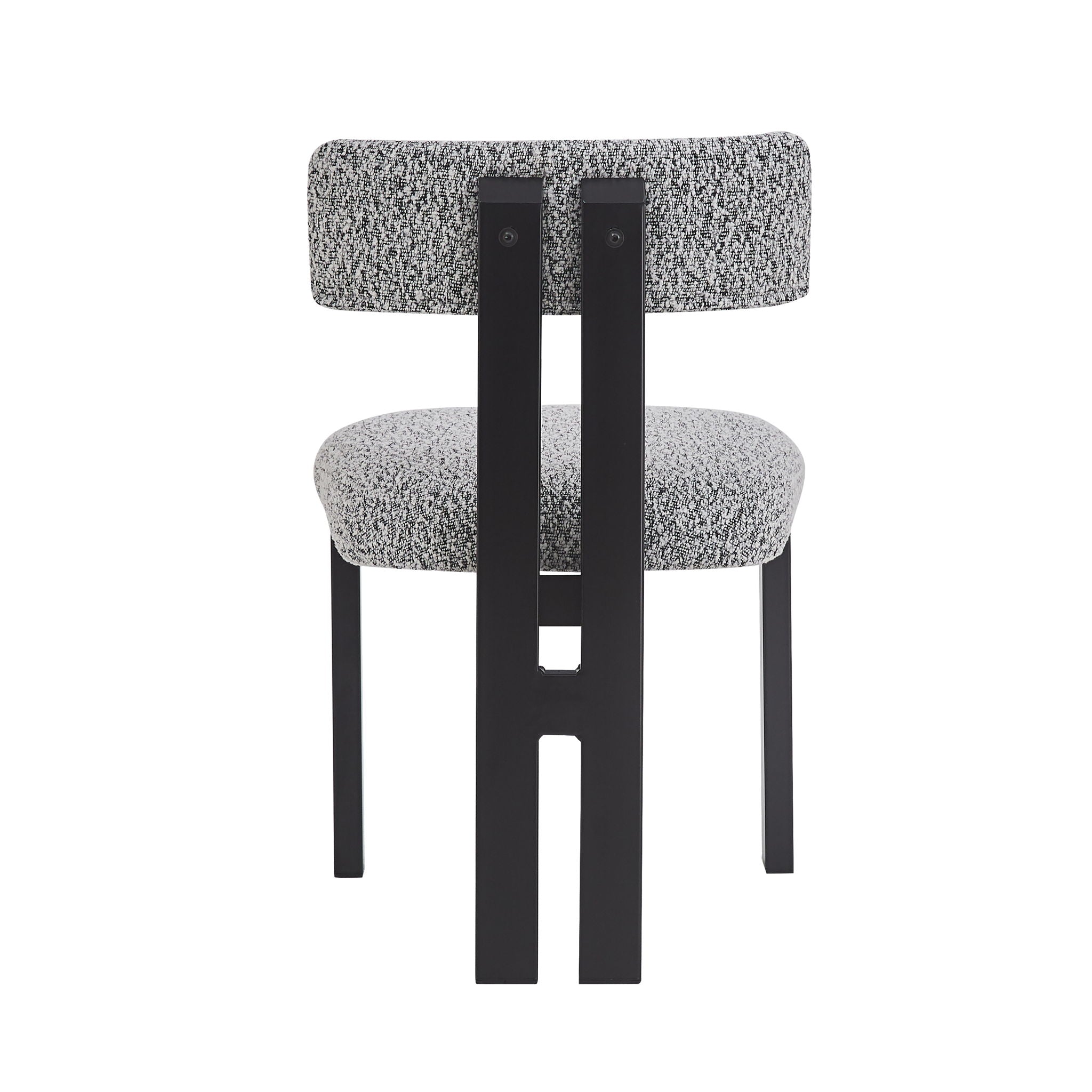Mid Century 5 Piece Dining Set With Upholstered Metal Leg Chairs And Solid Wood Top Table - Black / White / Natural