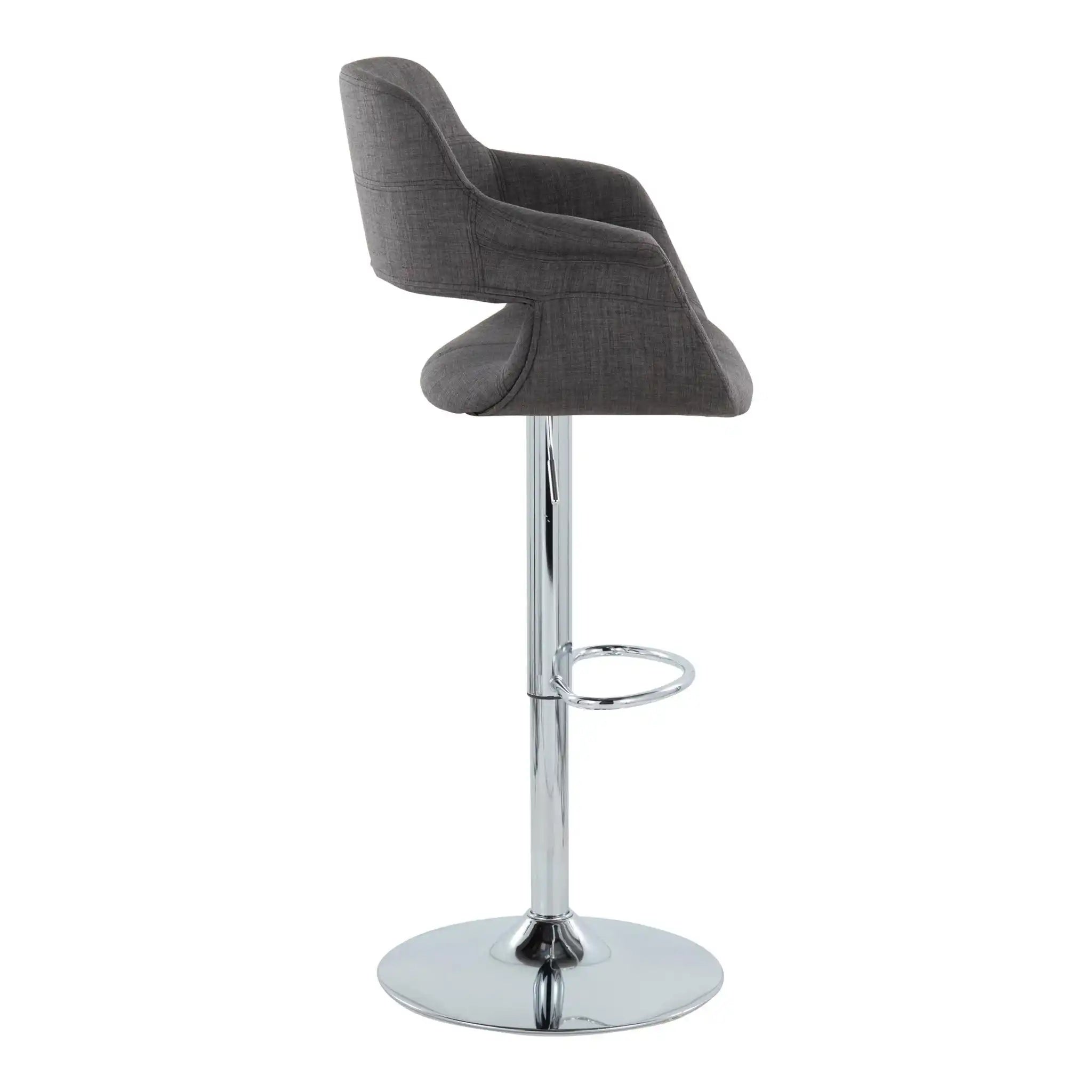 Vintage Flair - Mid Century Modern Adjustable Barstool With Oval Footrest (Set of 2)