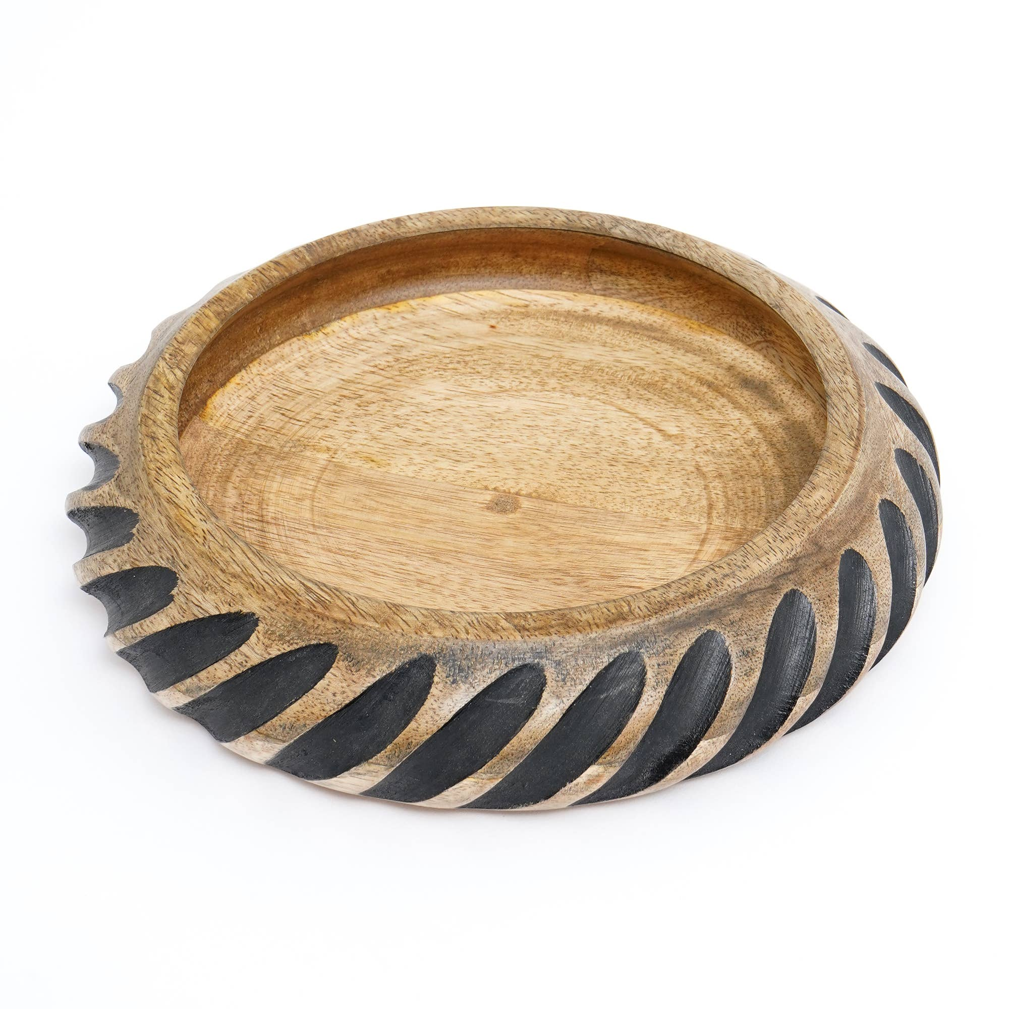 Handmade Wooden Bowl with Black Filler