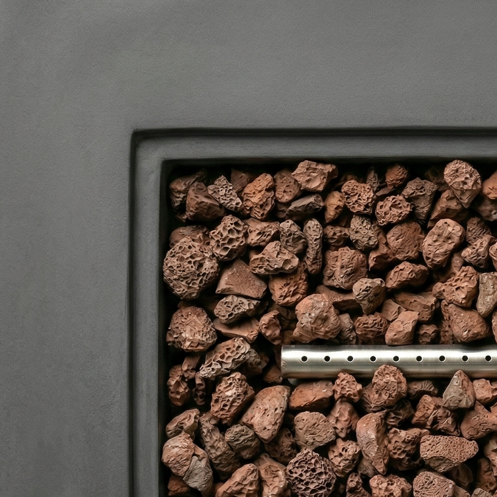 56" Propane Fire Pit Table, Rectangular Outdoor Gas Fire Pit