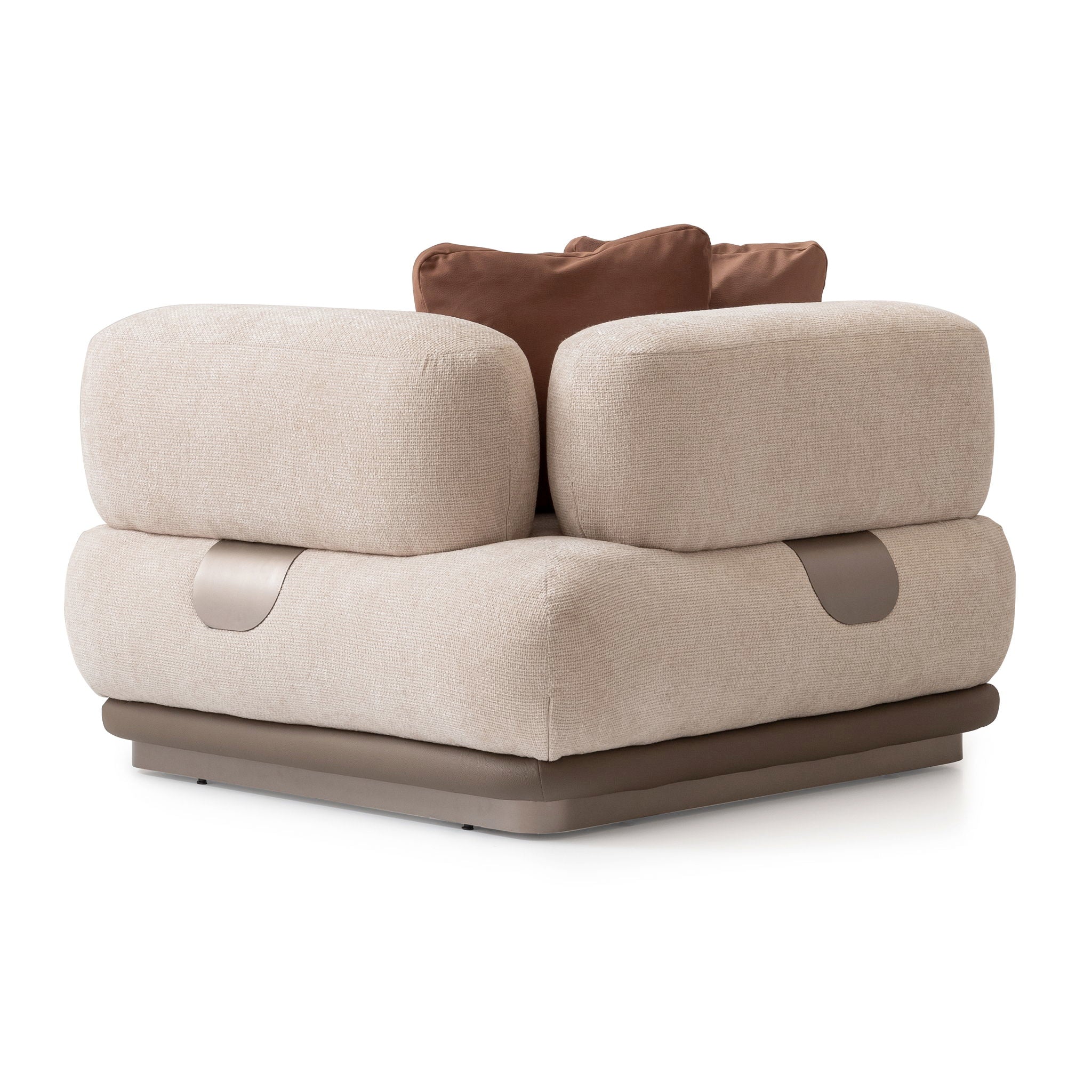 Bristol Point - Corner Chair - Fawn / Saddle Brown