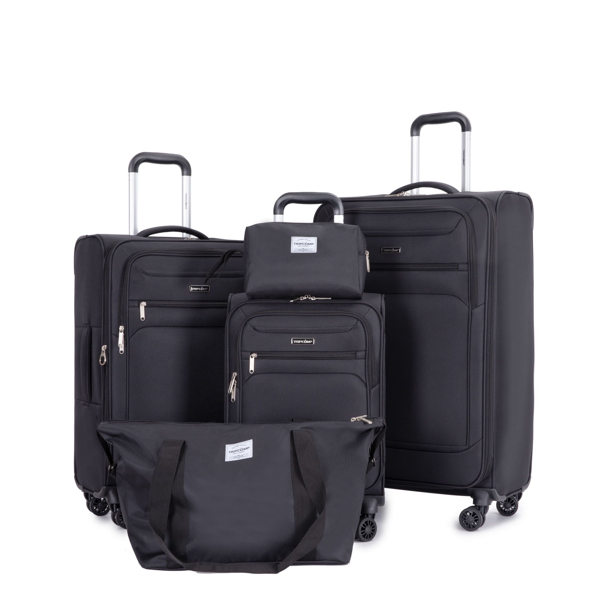 5 Piece Set, Softshell Suitcase Spinner Wheels
