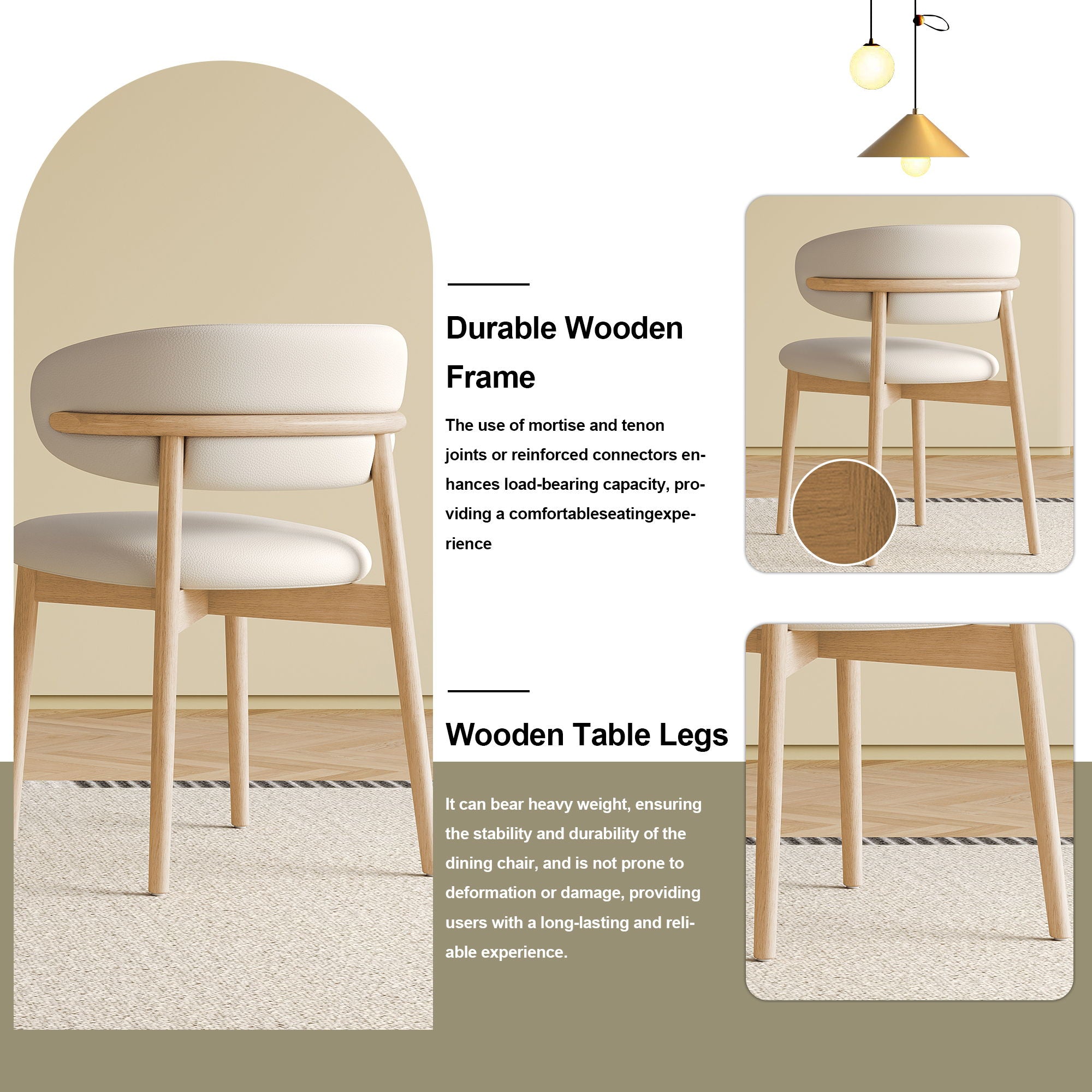 Dining Chair For Dining Room, Kitchen (Set of 2) - White