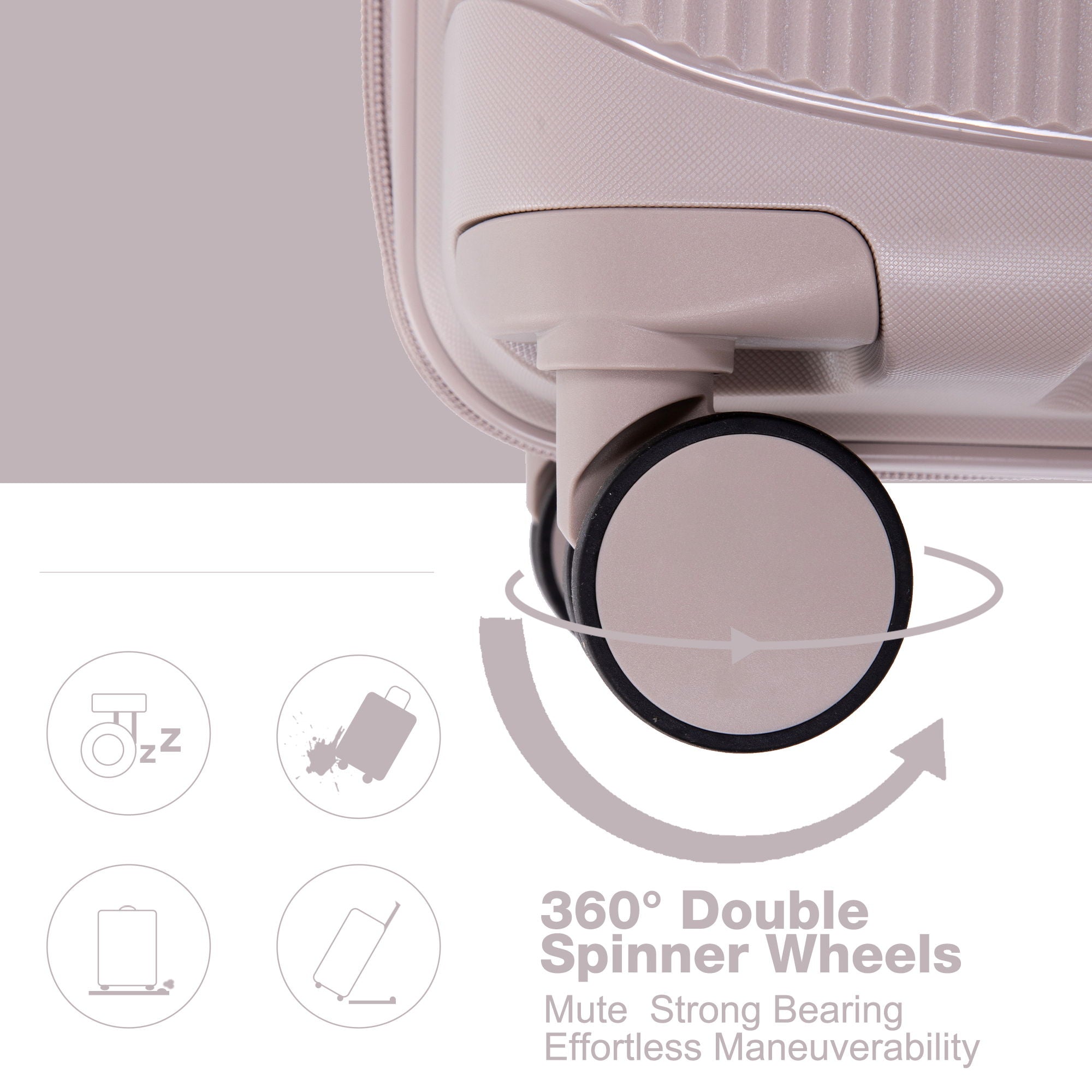 3 Piece Set Expandable Hardshell Suitcase Double Spinner Wheels