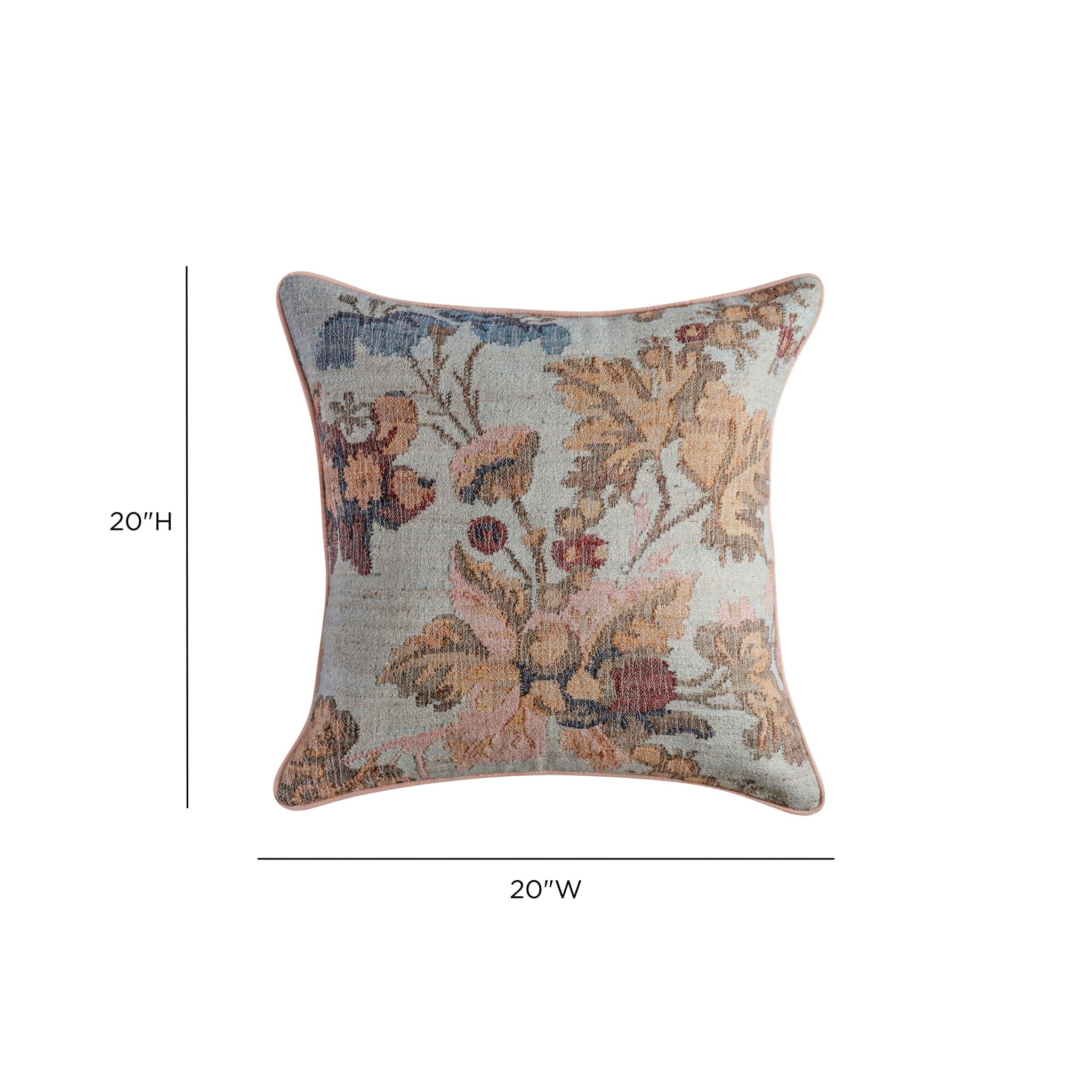 Taman - 20" Natural Cotton Accent Pillow - Autumn Florals