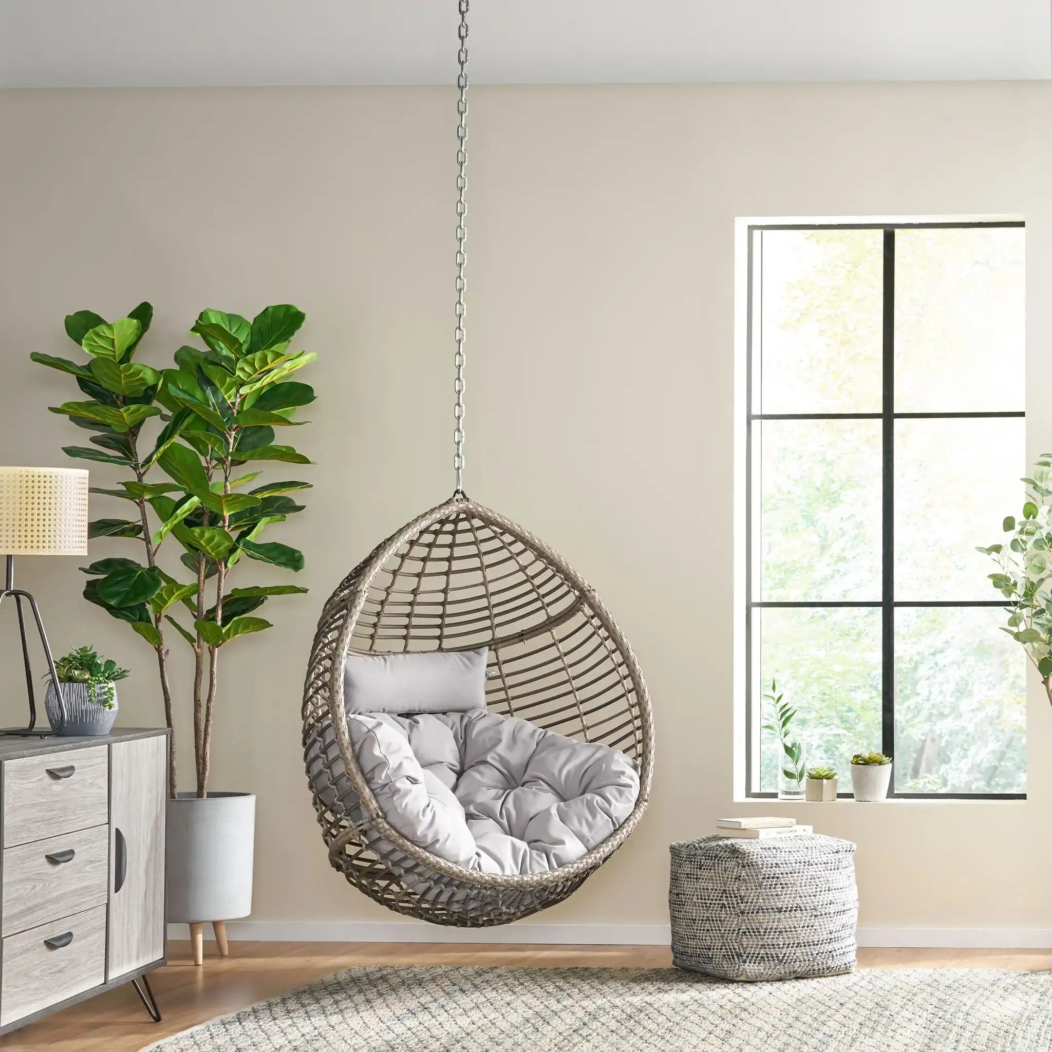 Morris Teardrop - Hanging Chair With Chain And Water Resistant Cushions