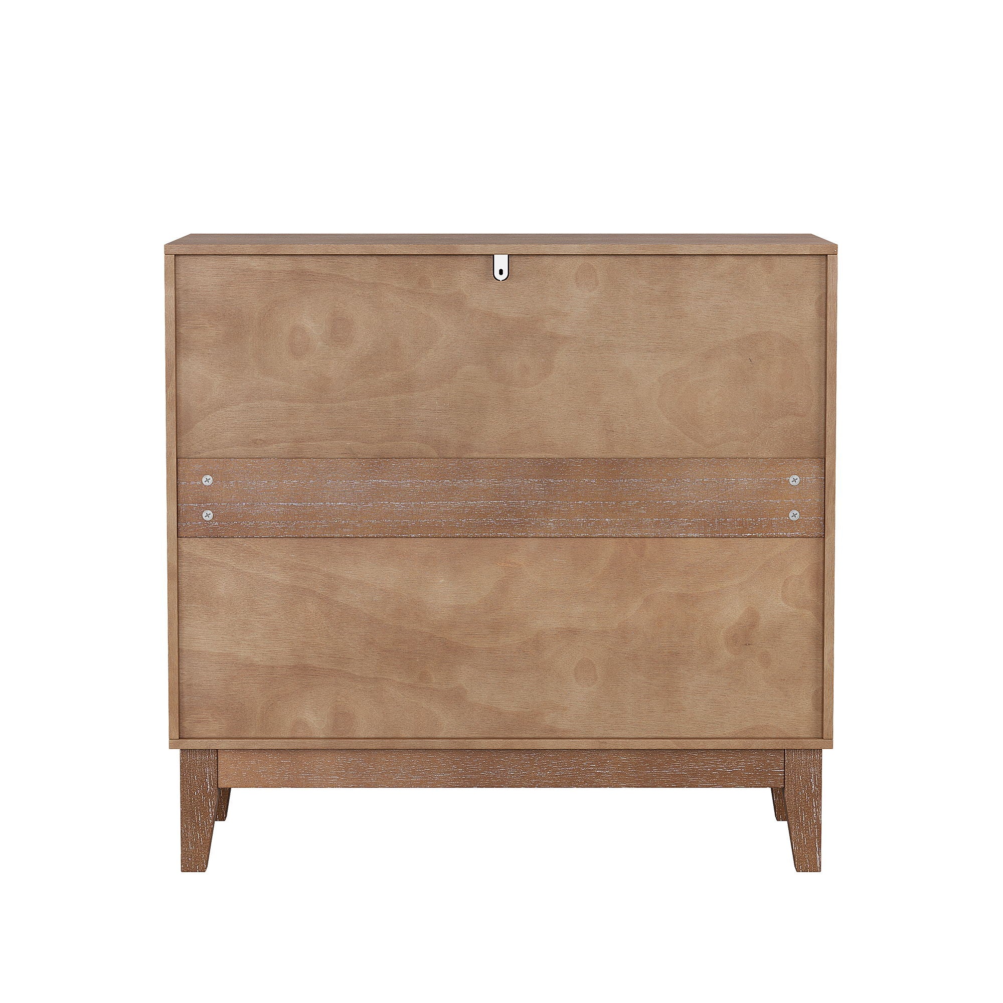 Geometric Design Sideboard With 2 Doors And Adjustable Shelves - Tangerine / Walnut
