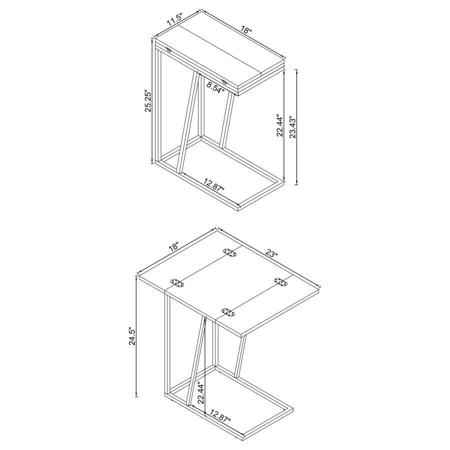 Carly - Expandable Engineered Wood C-Shaped Side Table