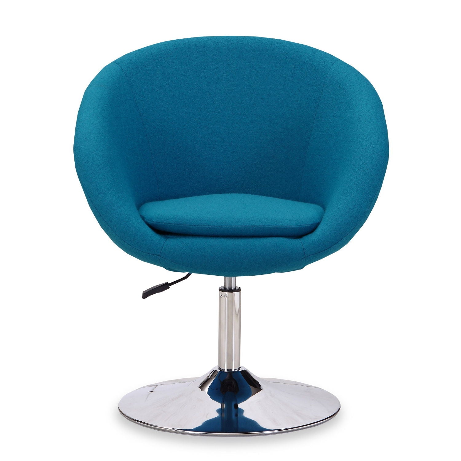 Modern Upholstered Swivel Lounge Chair With Base And Adjustable Height - Blue
