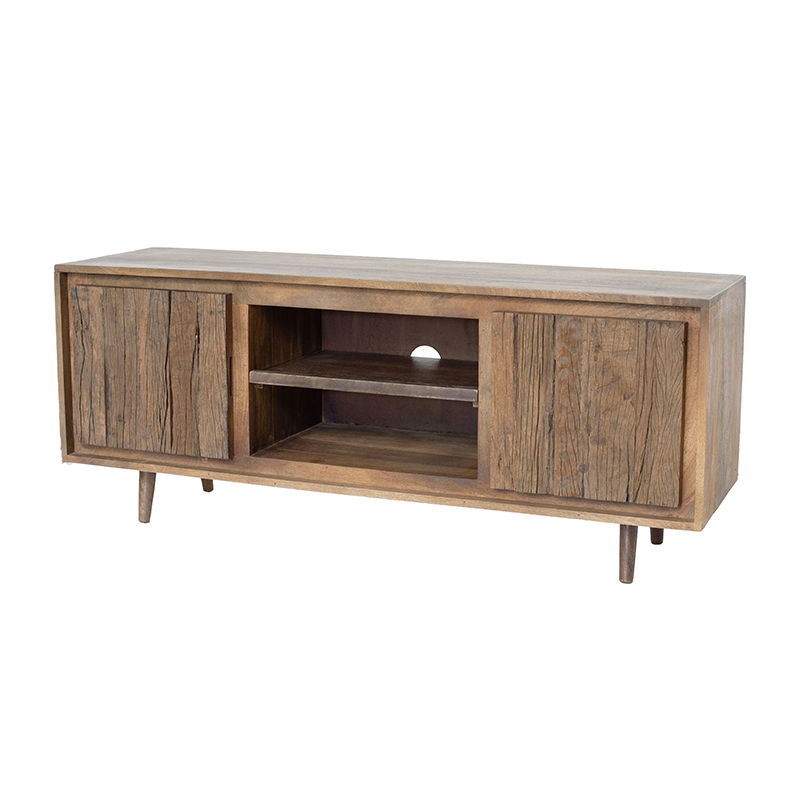 TV Cabinet With Recycle Wood 2 Door - Brown - Best Buy Furniture