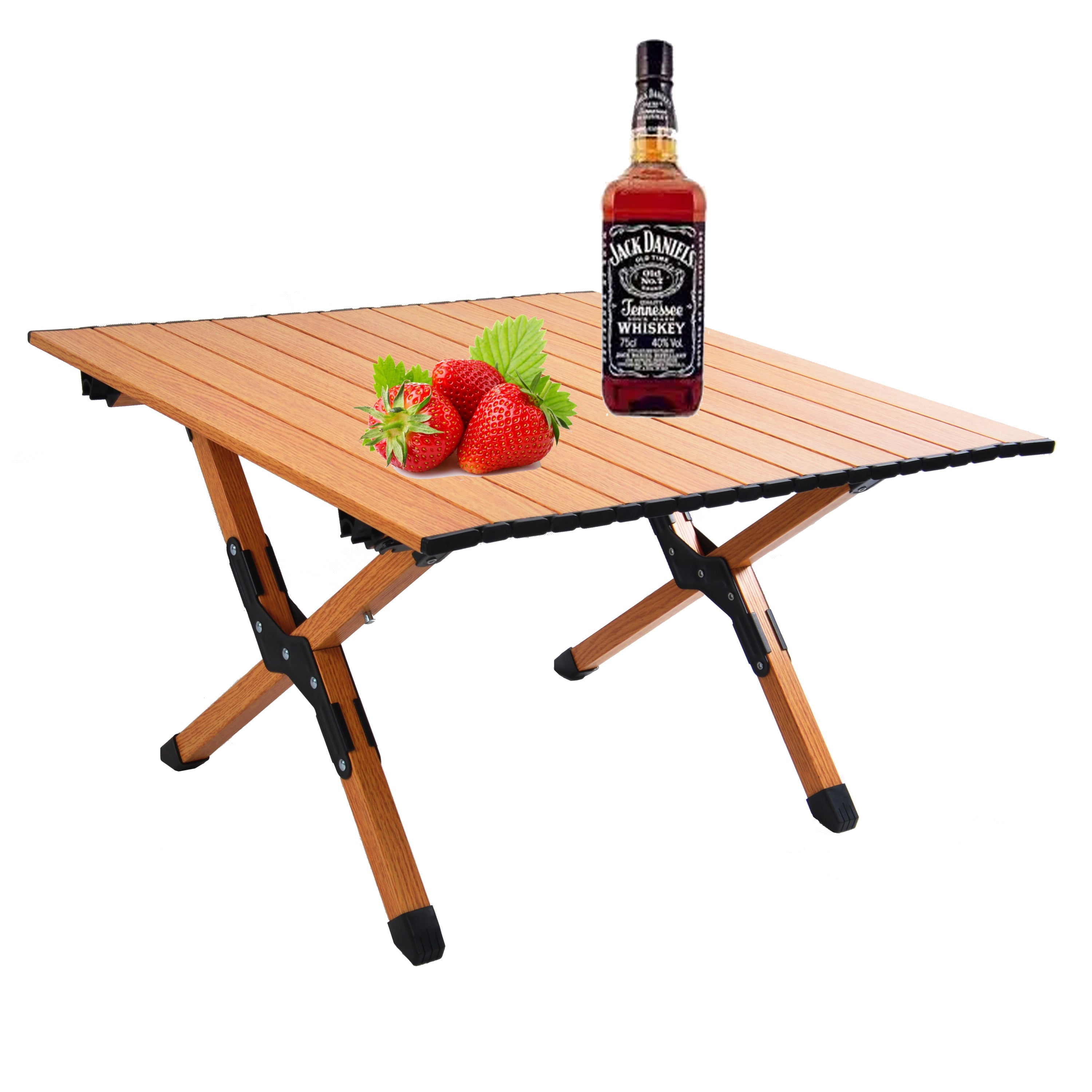 Portable picnic table, rollable aluminum alloy table top with folding solid X-shaped frame ZB1001MW - Best Buy Furniture